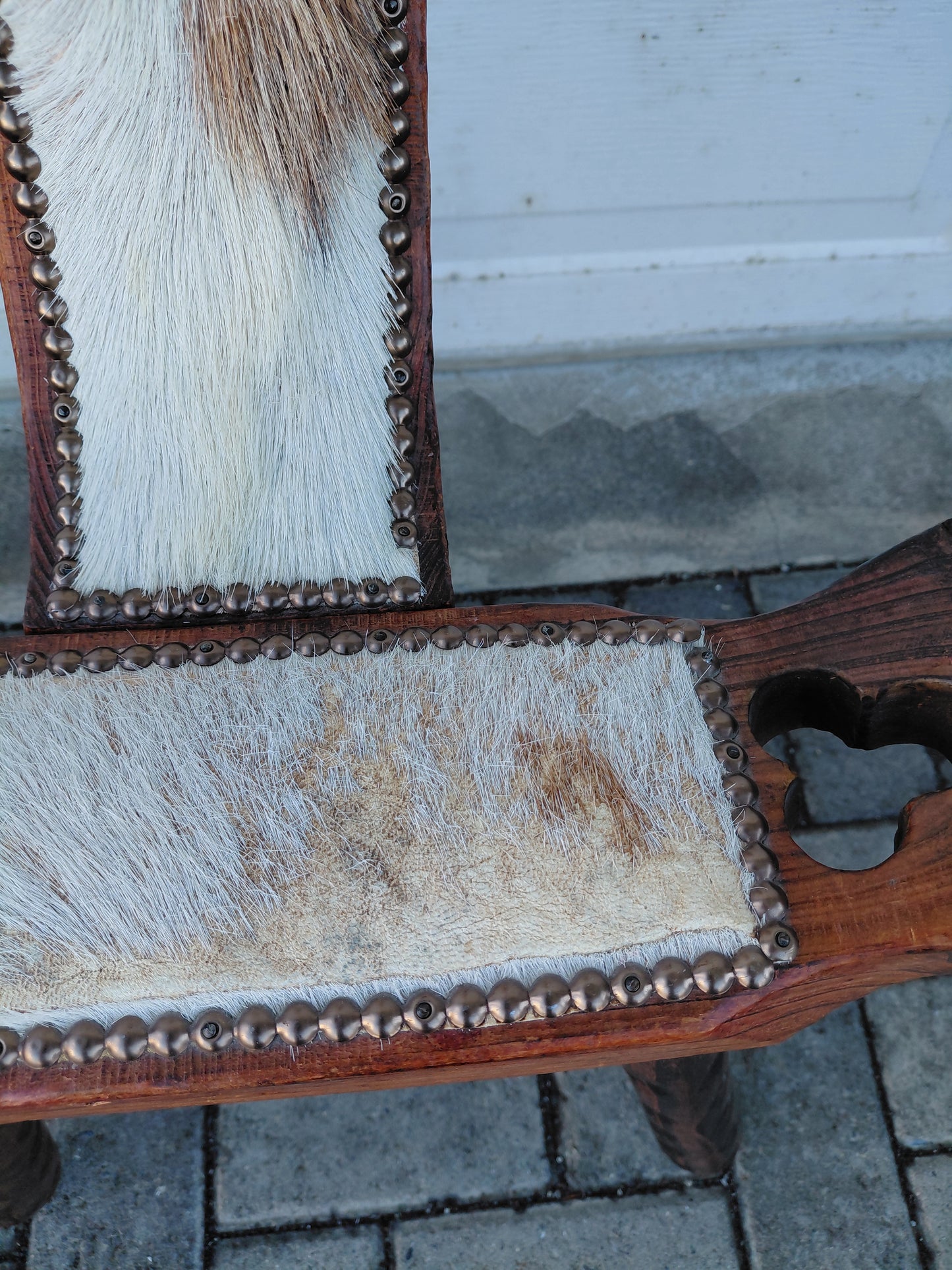 Vintage spænskur fæðingastóll og kertaborð (1960-1970)