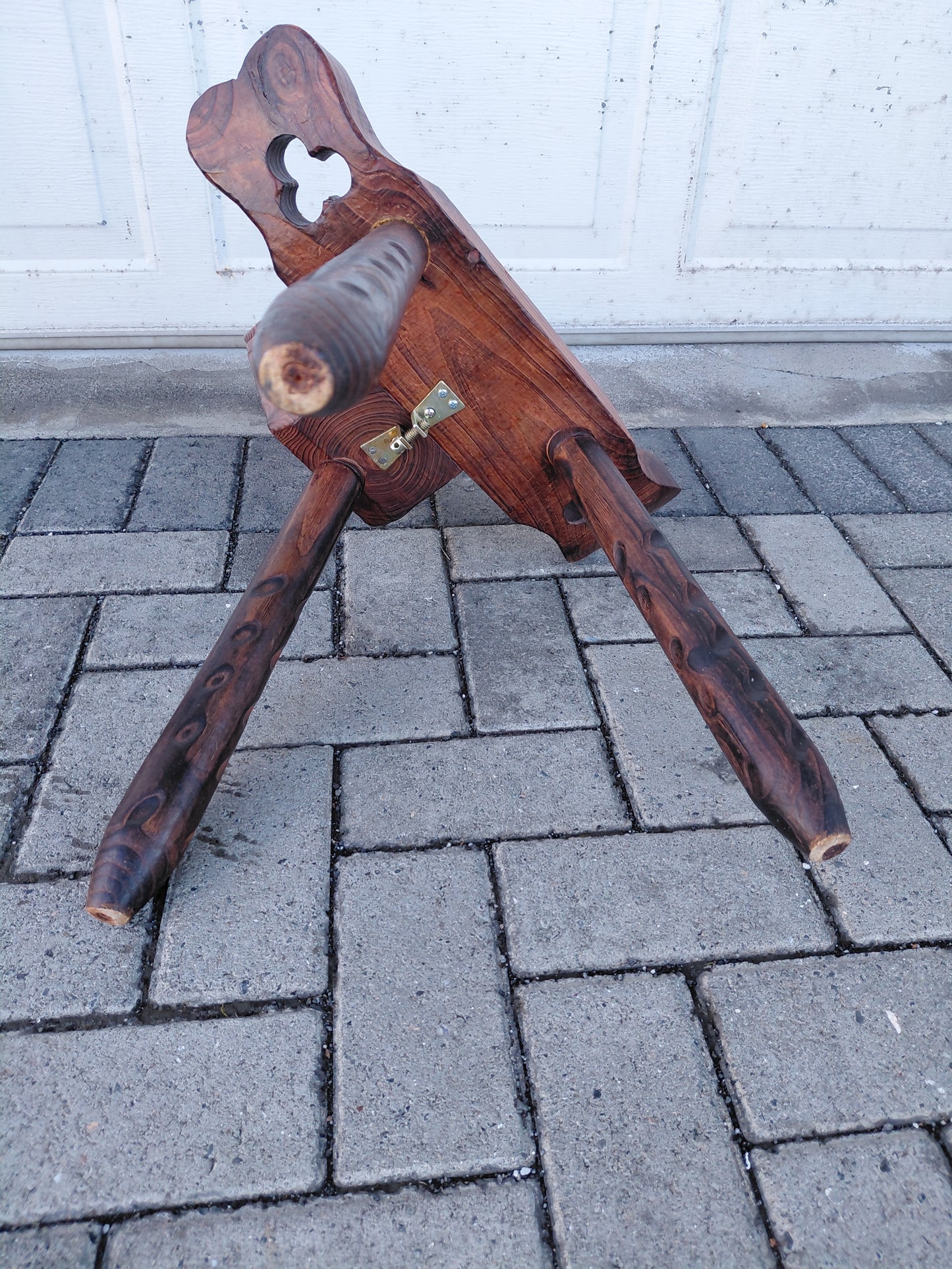 Vintage spænskur fæðingastóll og kertaborð (1960-1970)