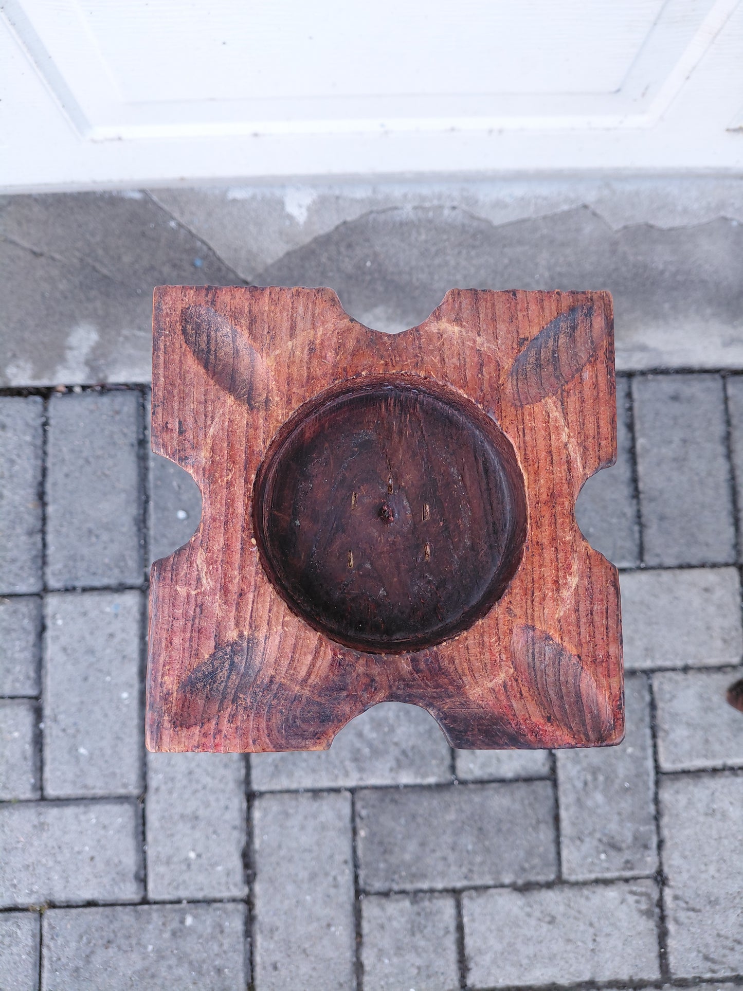 Vintage spænskur fæðingastóll og kertaborð (1960-1970)