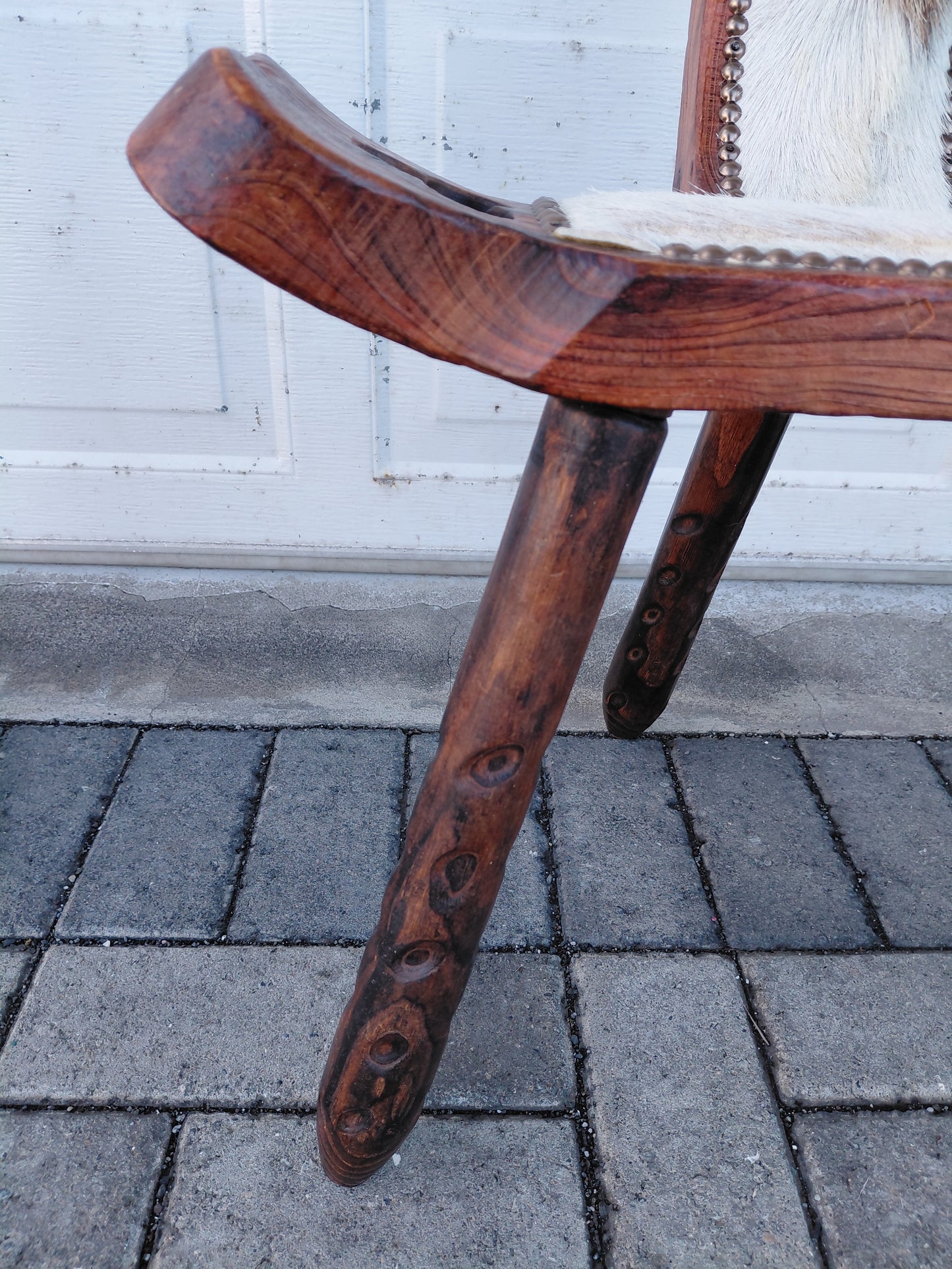 Vintage spænskur fæðingastóll og kertaborð (1960-1970)