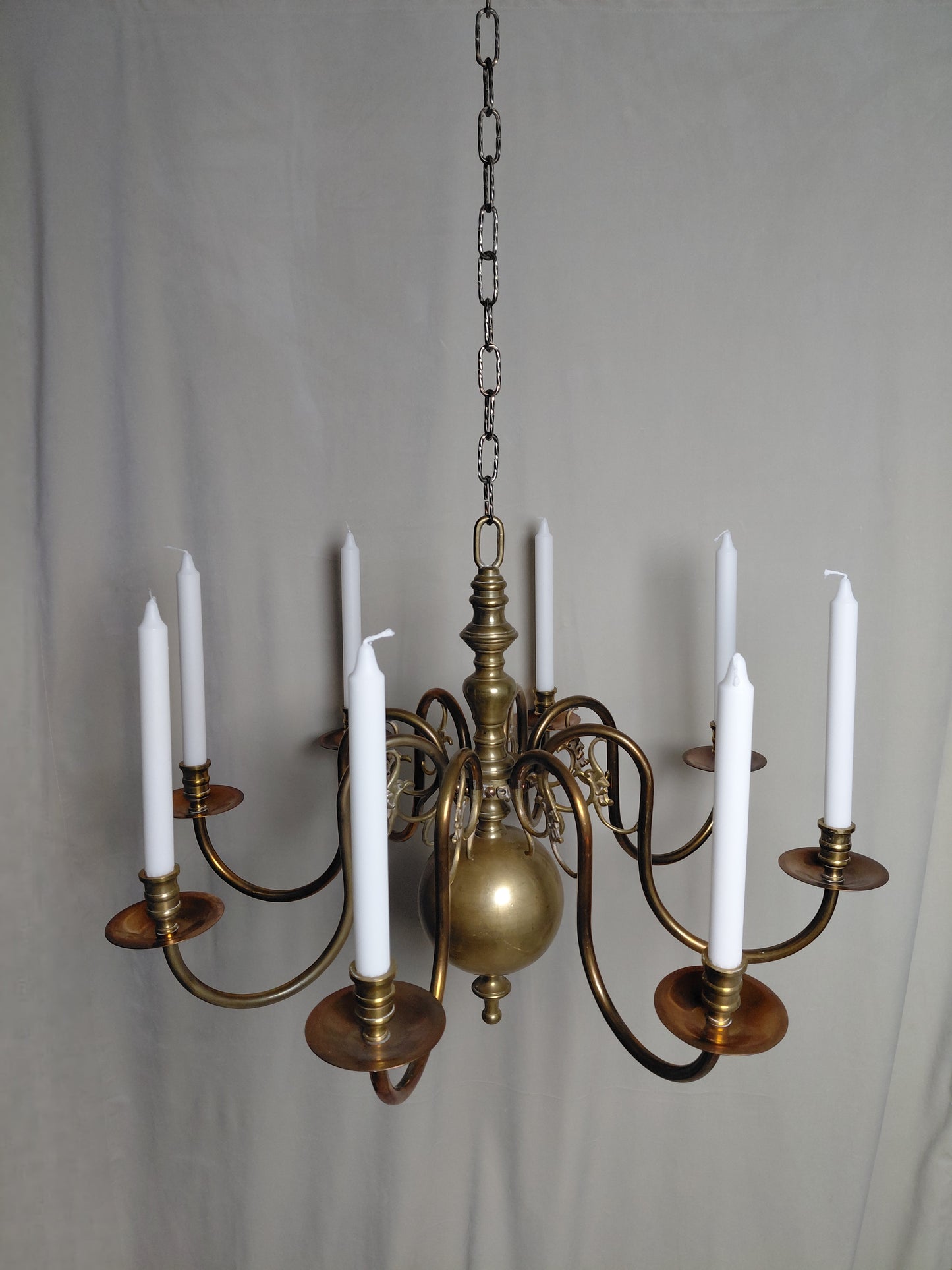 Antík 8 arma loftljós  fyrir kerti (1880-1890), Dutch