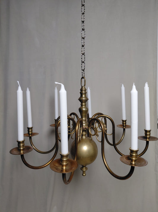 Antík 8 arma loftljós  fyrir kerti (1880-1890), Dutch