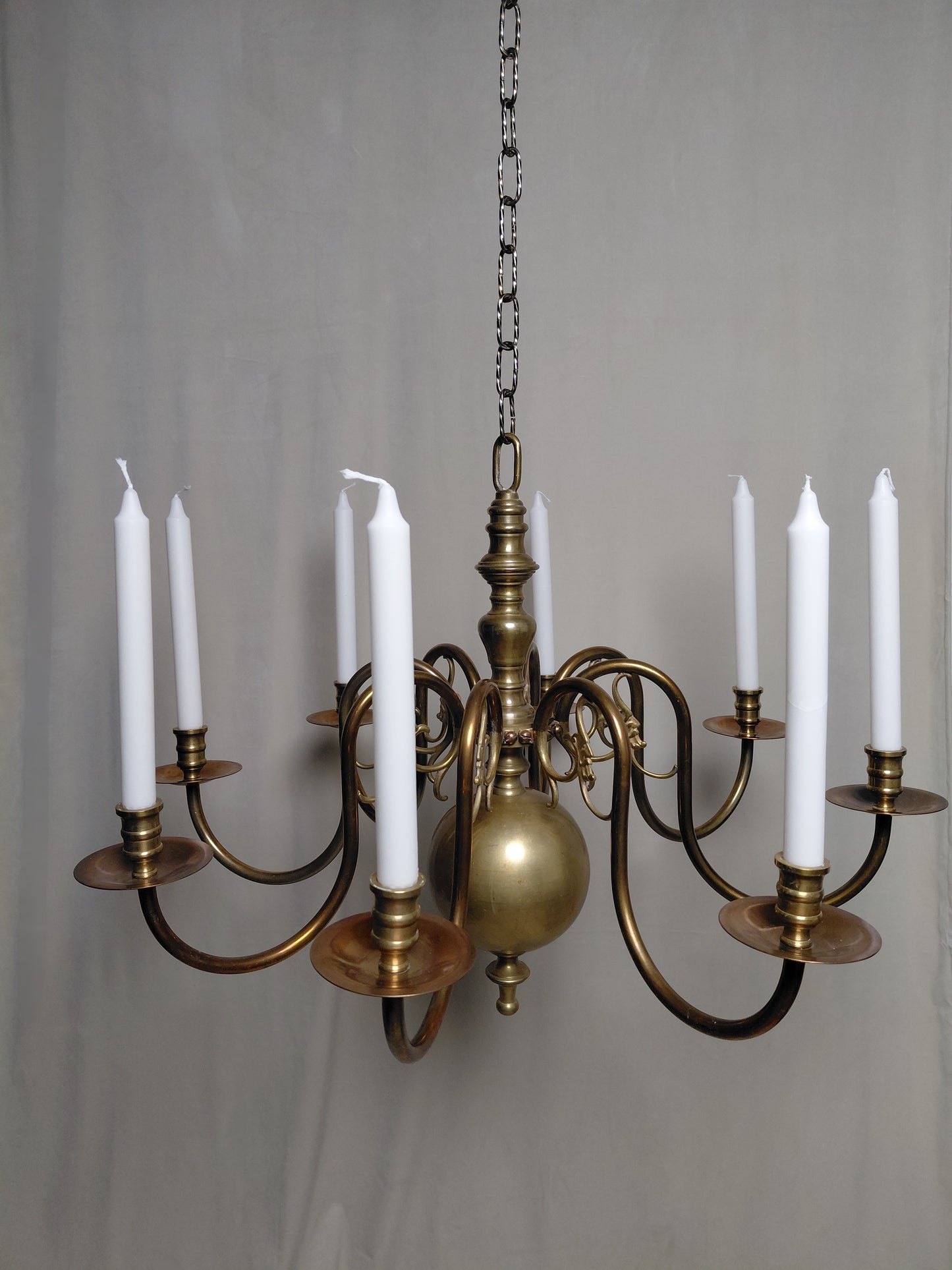 Antík 8 arma loftljós  fyrir kerti (1880-1890), Dutch