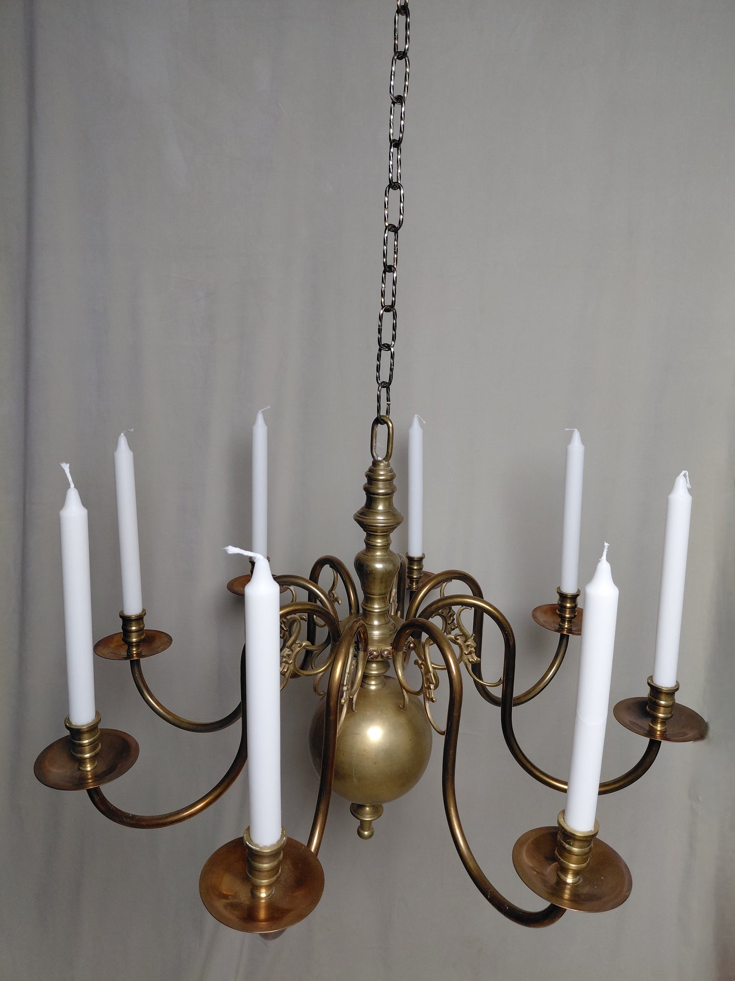 Antík 8 arma loftljós  fyrir kerti (1880-1890), Dutch