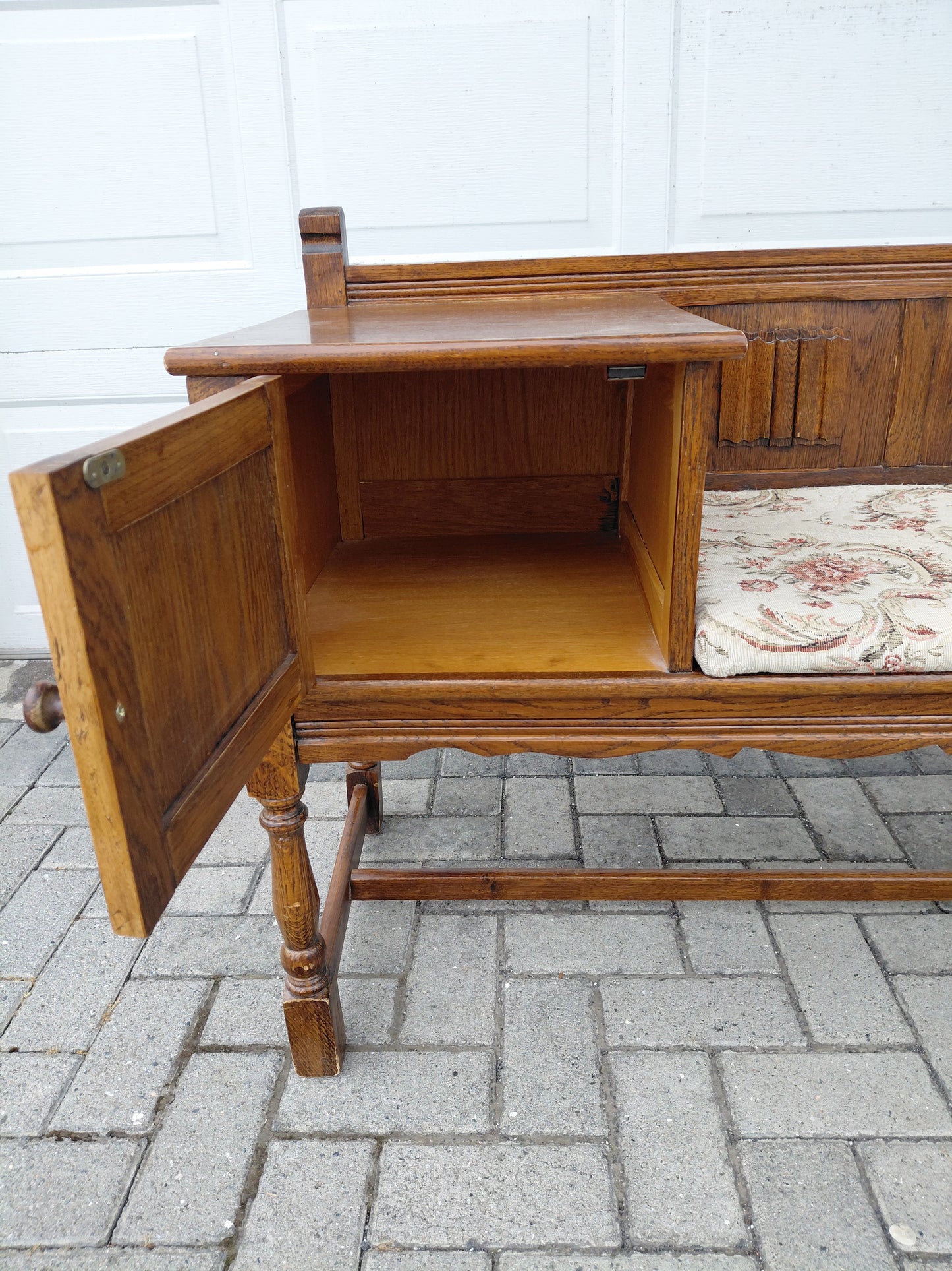 Vintage símaborð úr eik (1950-1970)