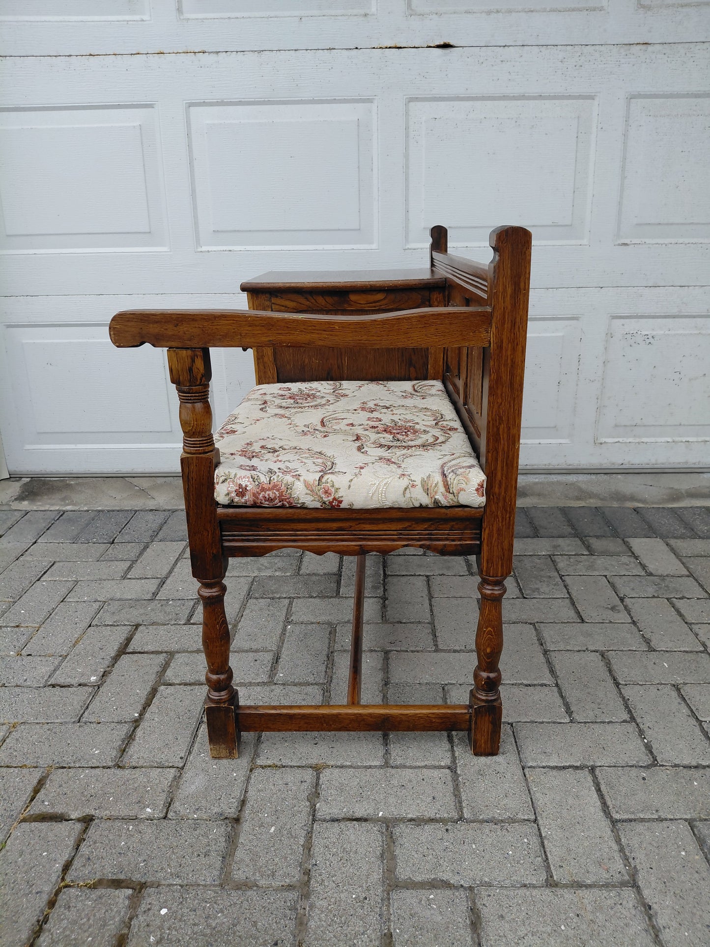 Vintage símaborð úr eik (1950-1970)