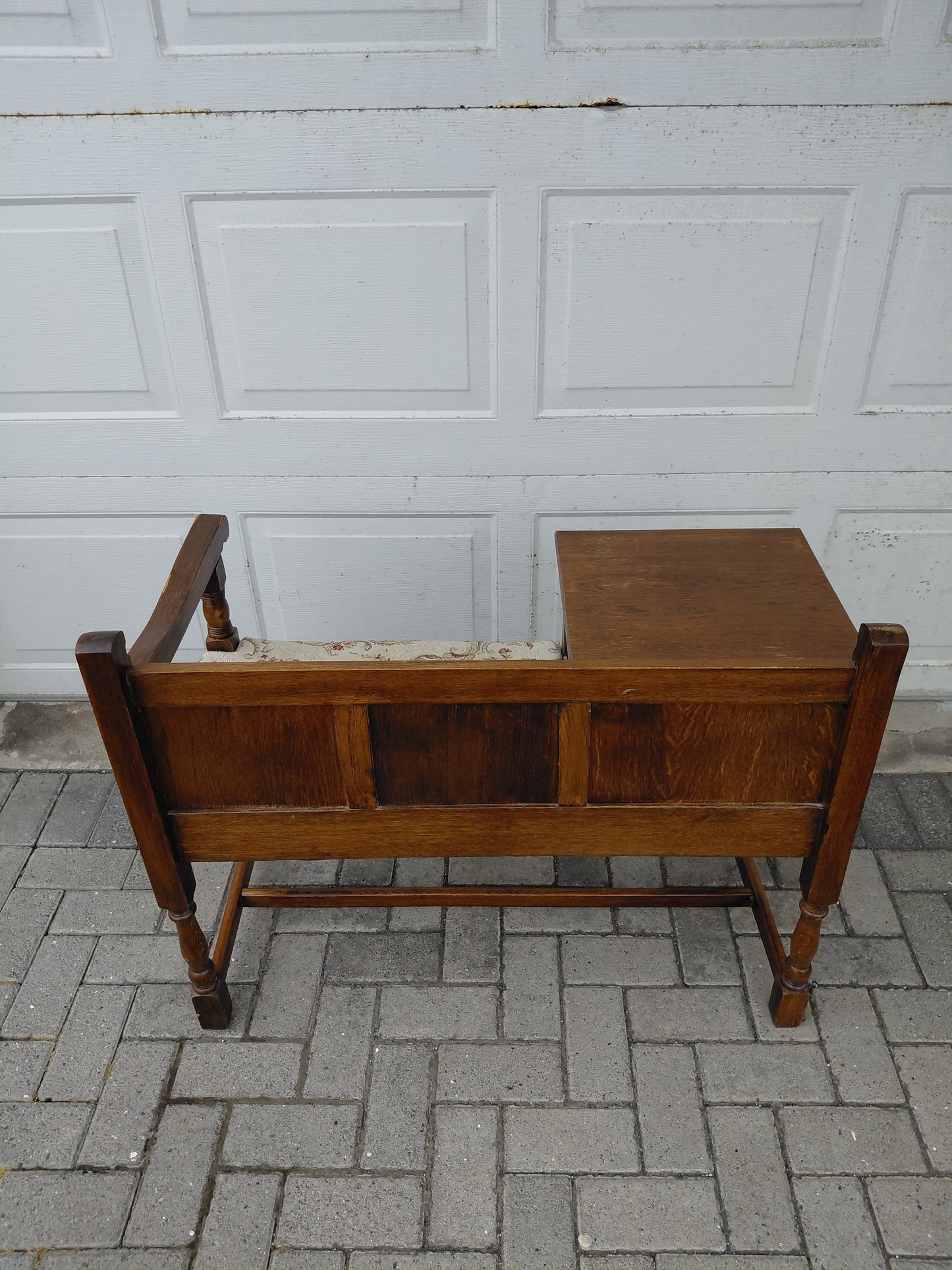 Vintage símaborð úr eik (1950-1970)