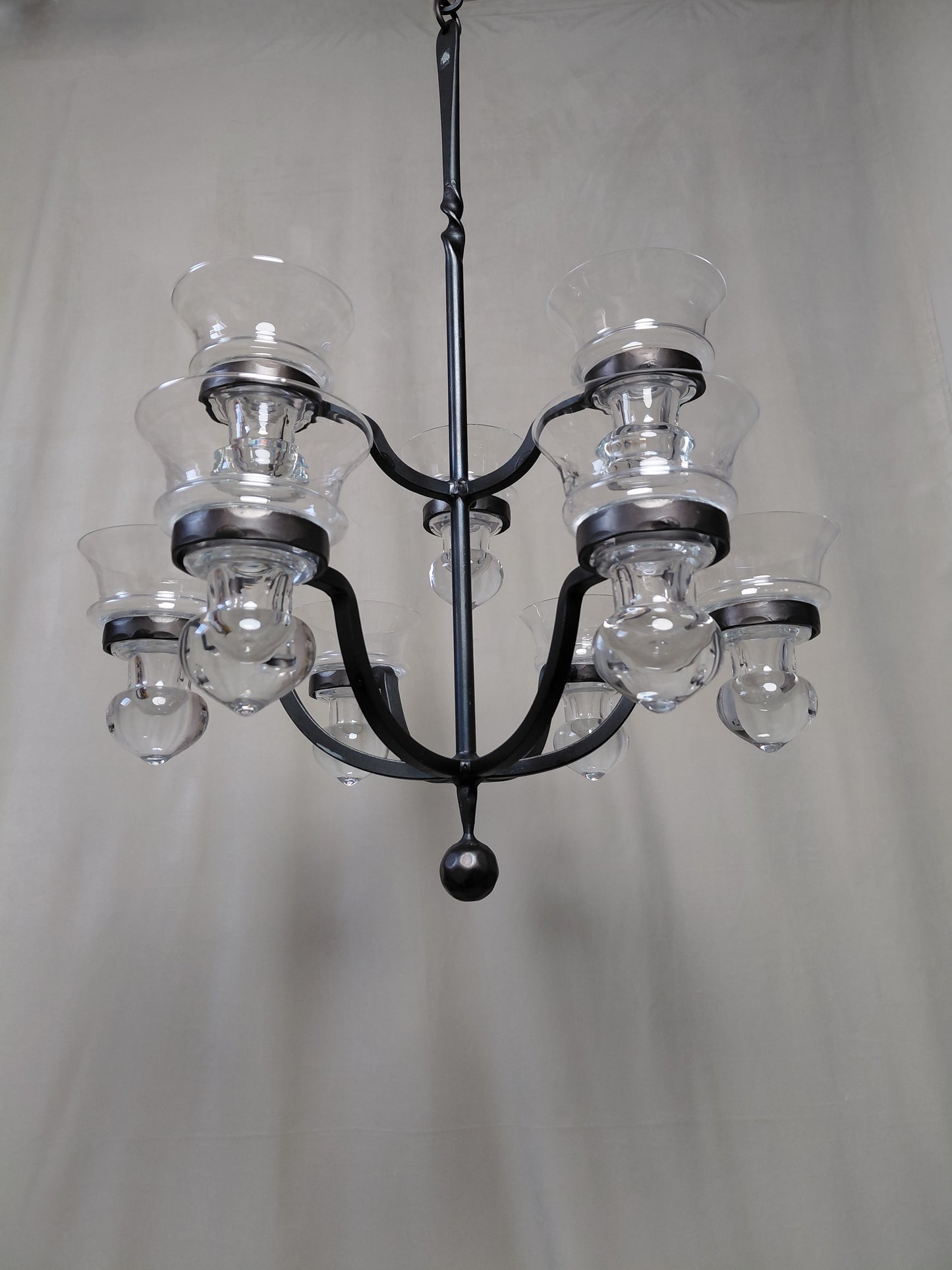 Vintage 9 arma loftljós fyrir kerti eftir Bertil Vallien (1989), Boda Smide