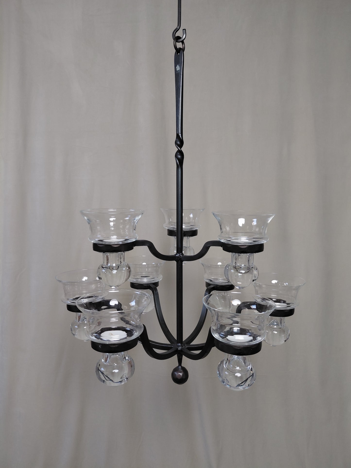 Vintage 9 arma loftljós fyrir kerti eftir Bertil Vallien (1989), Boda Smide