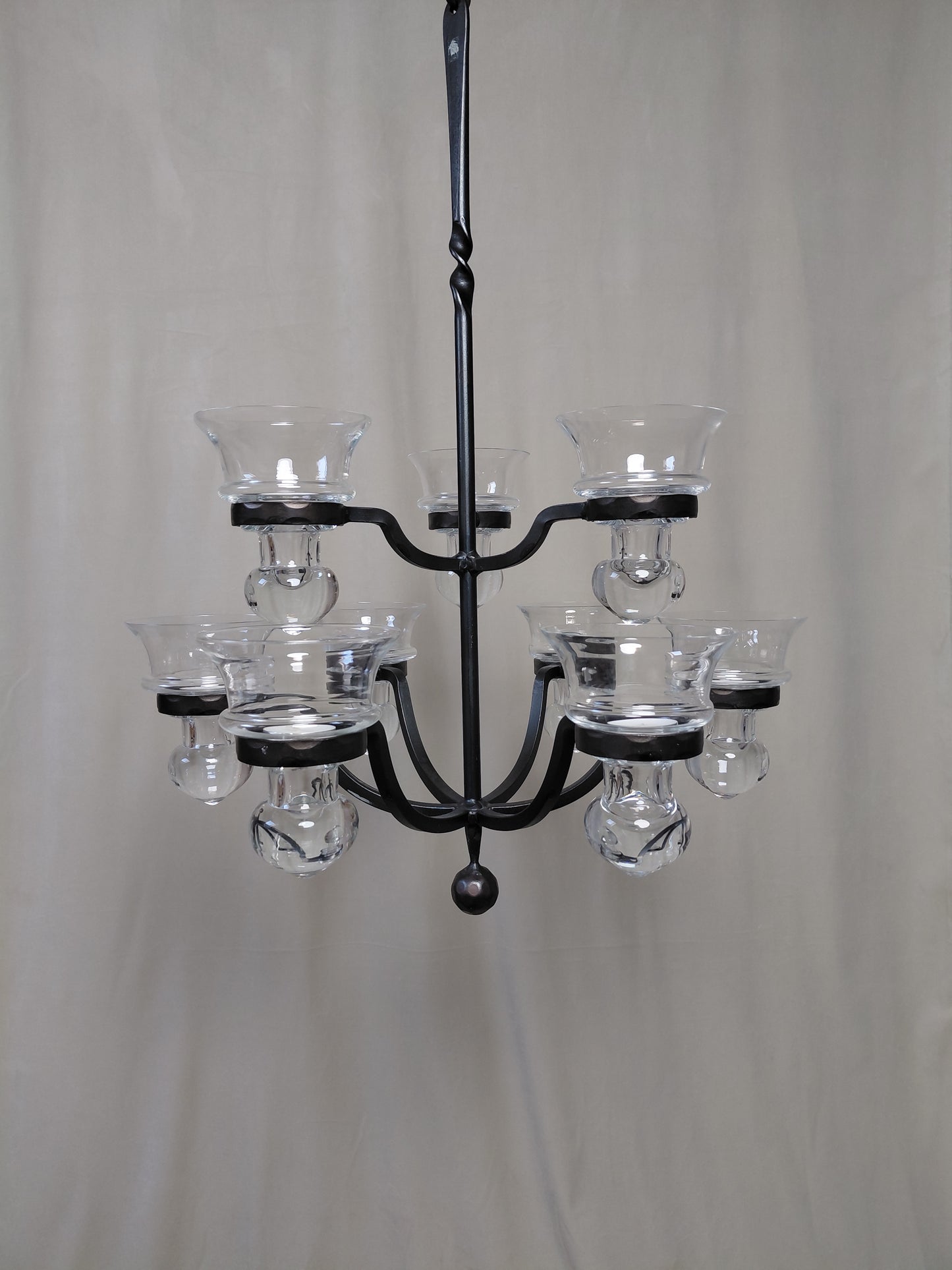 Vintage 9 arma loftljós fyrir kerti eftir Bertil Vallien (1989), Boda Smide