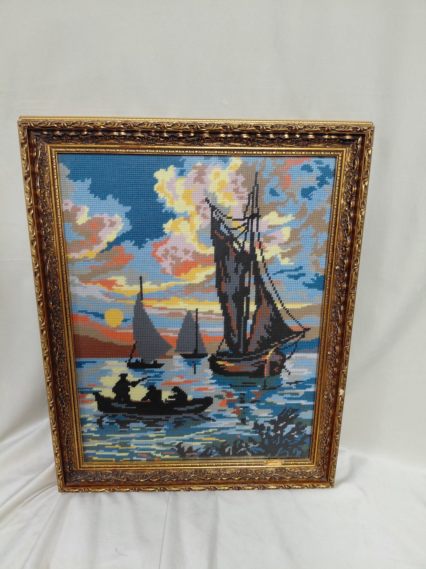 Vintage handsaumuð mynd (1970s)