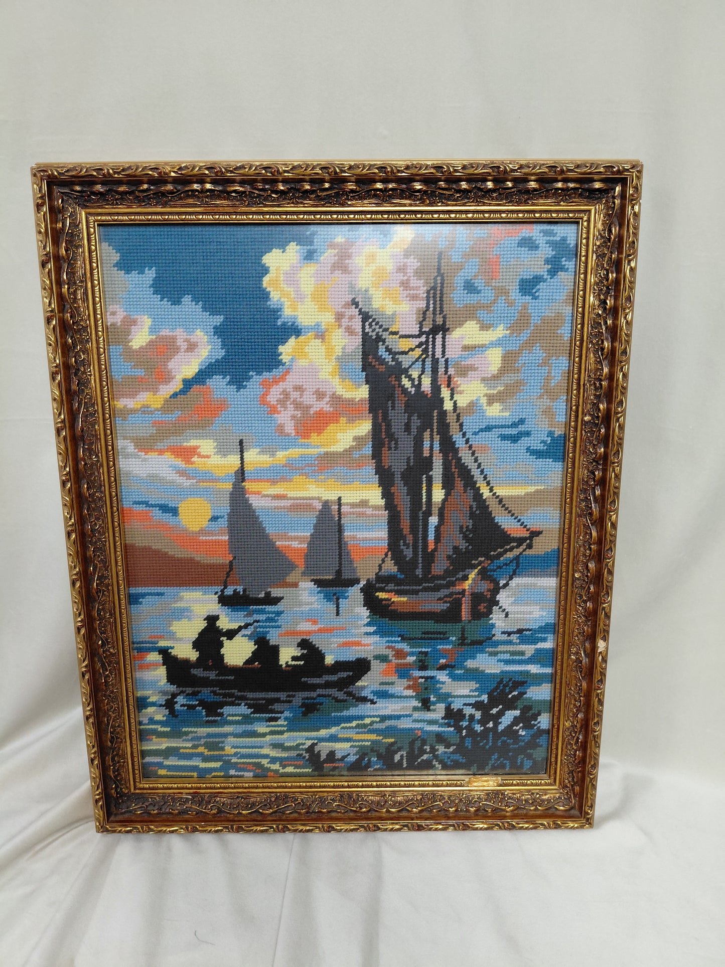 Vintage handsaumuð mynd (1970s)