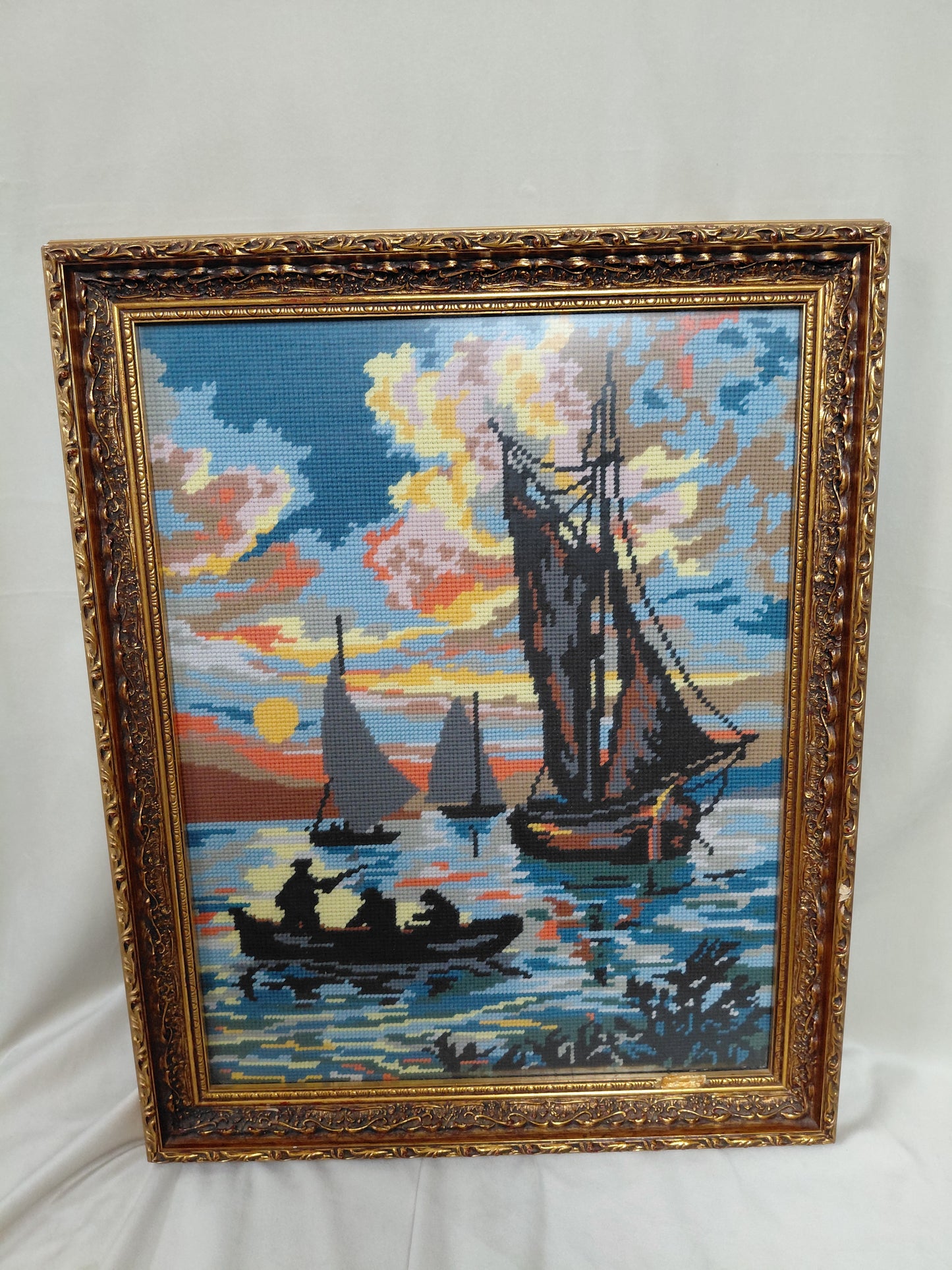 Vintage handsaumuð mynd (1970s)