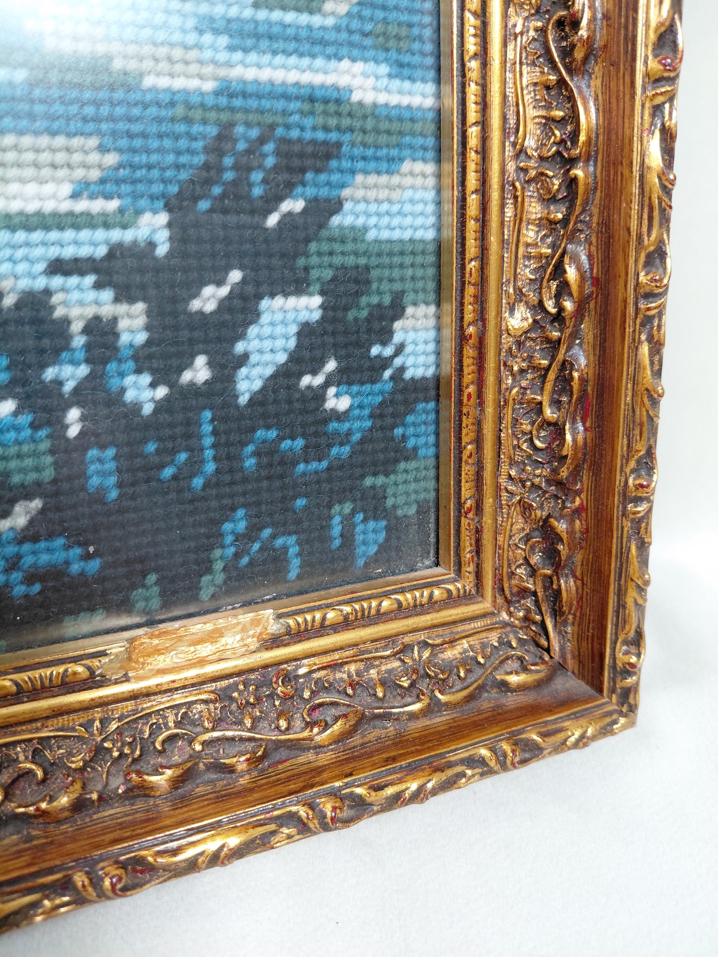 Vintage handsaumuð mynd (1970s)