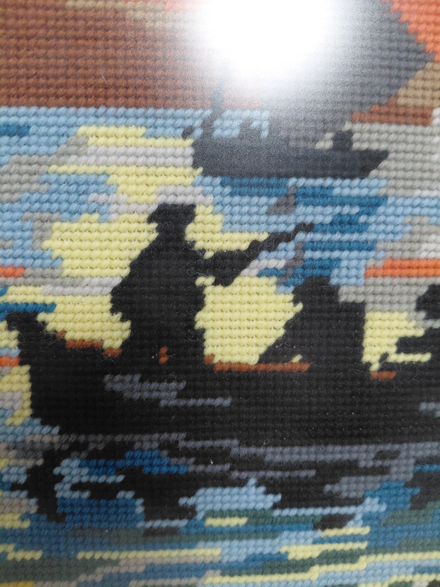 Vintage handsaumuð mynd (1970s)