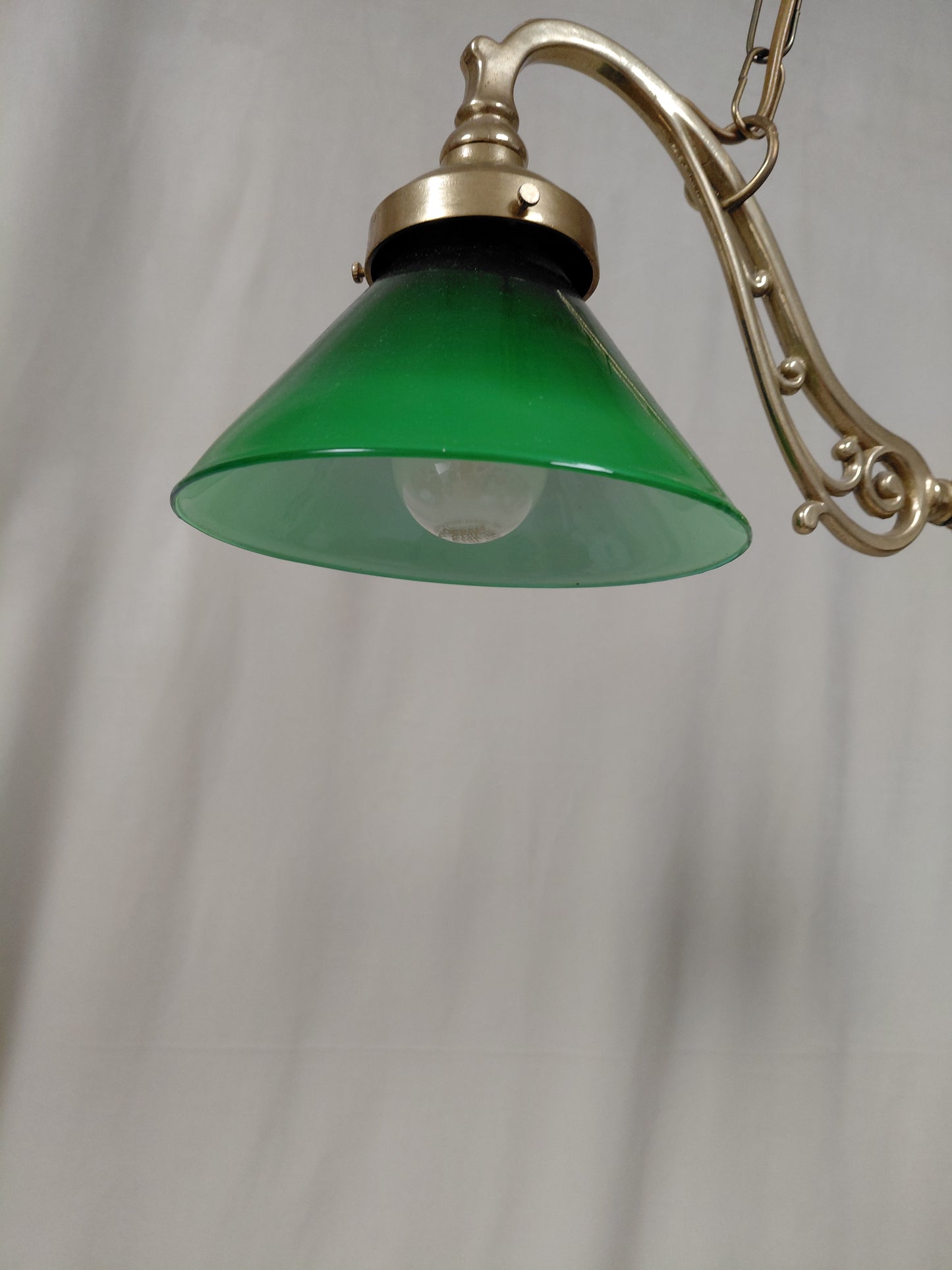 Vintage gler loftljós (1999), Vintage bókasafns / billiard loftljós 2 arma brass