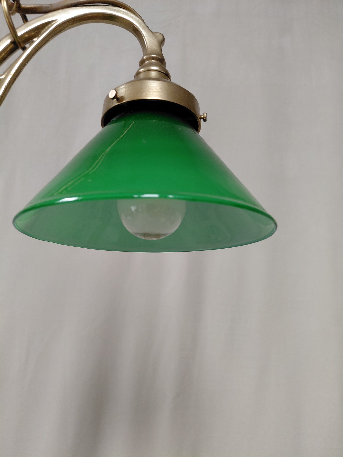 Vintage gler loftljós (1999), Vintage bókasafns / billiard loftljós 2 arma brass