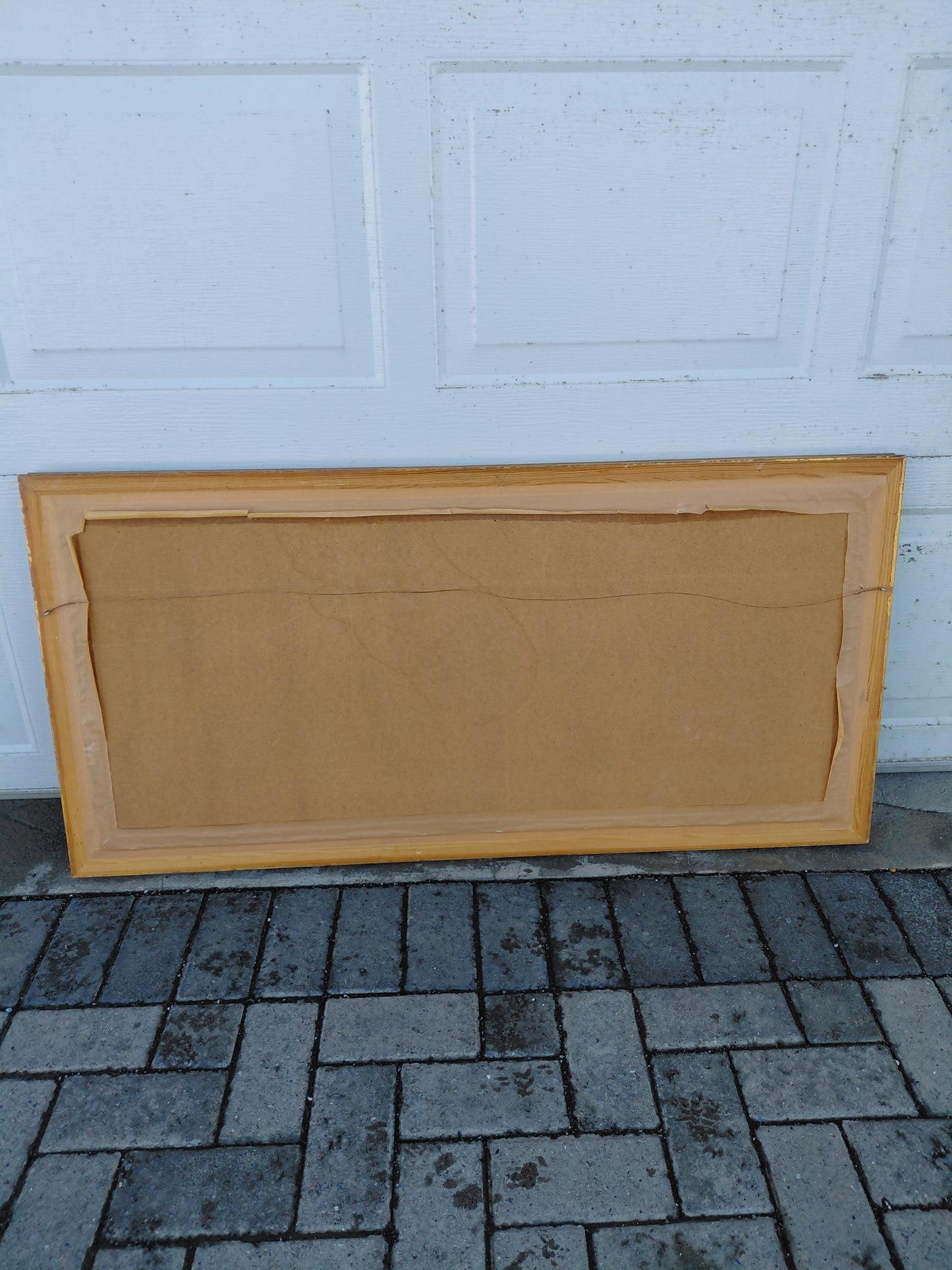 Vintage handsaumuð mynd nakin kona (1970s) 121x59 cm