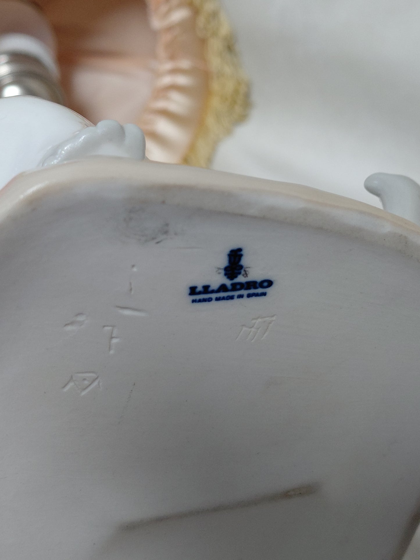 Vintage styttu lampi enginn að spila á mandólín #4537, Lladro