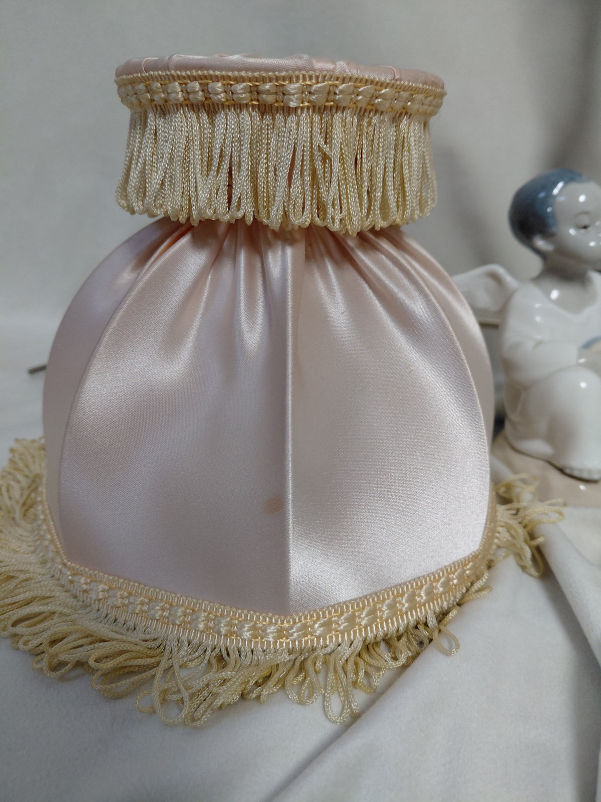 Vintage styttu lampi engill að spila á mandólín #4537, Lladro