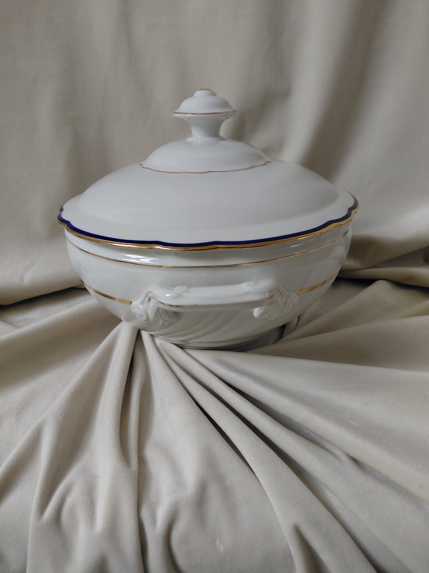 Vintage stór skál með loki (1930-1940s), Hackefors