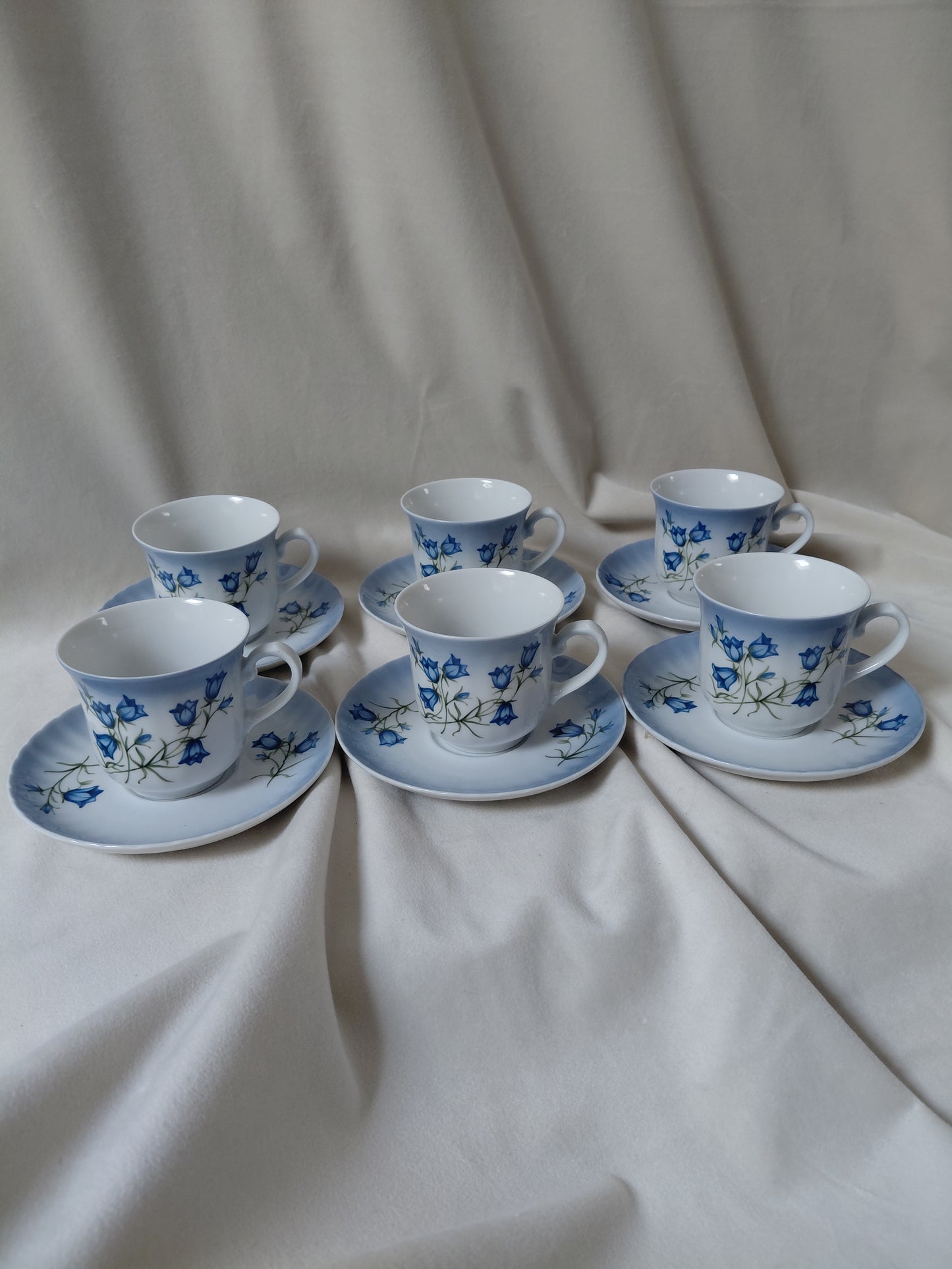 Vintage blóma bollastell fyrir 6 manns Flores Caerulei  (1980s), Svaneholm