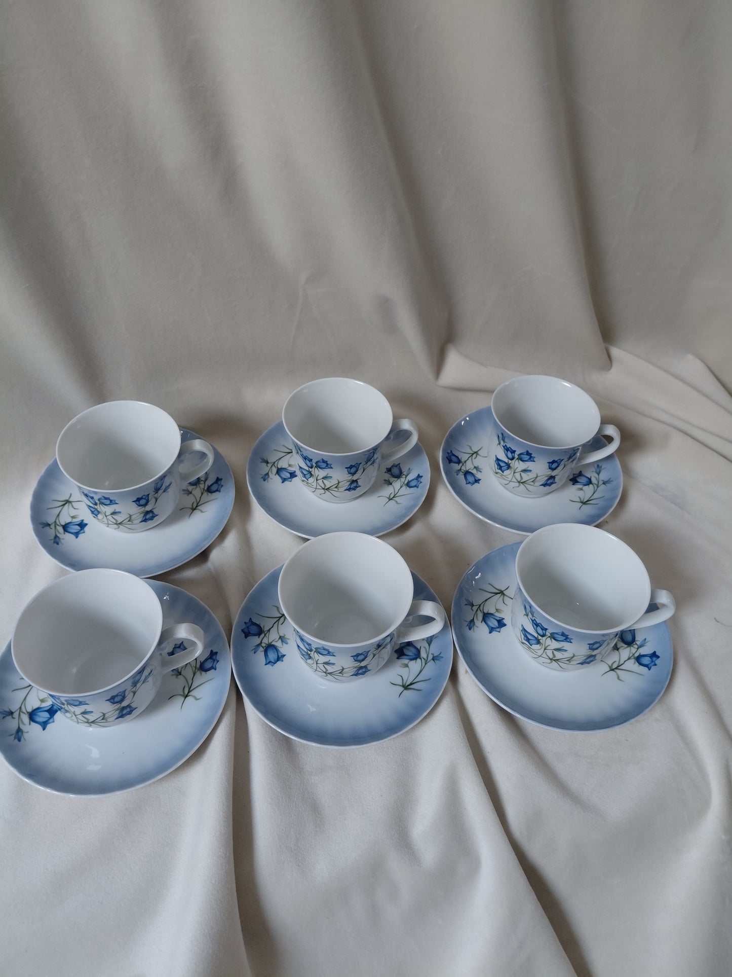 Vintage blóma bollastell fyrir 6 manns Flores Caerulei  (1980s), Svaneholm