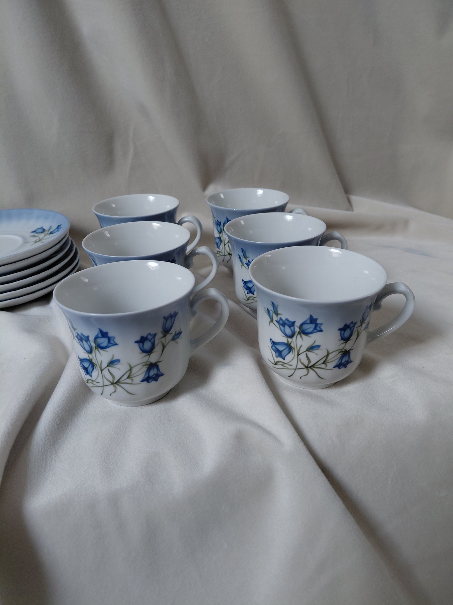 Vintage blóma bollastell fyrir 6 manns Flores Caerulei  (1980s), Svaneholm