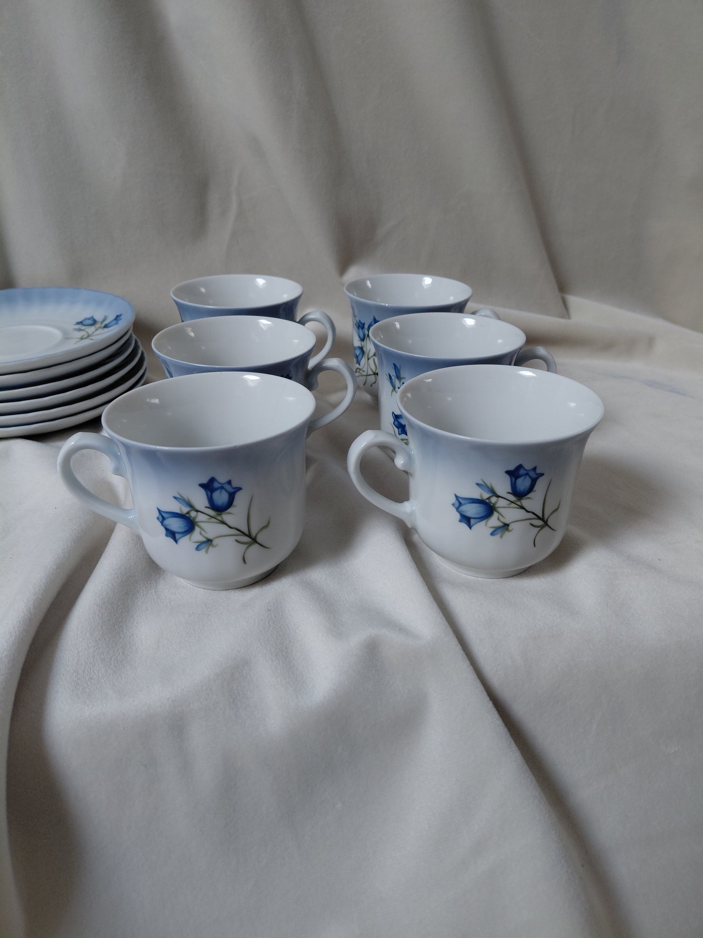 Vintage blóma bollastell fyrir 6 manns Flores Caerulei  (1980s), Svaneholm