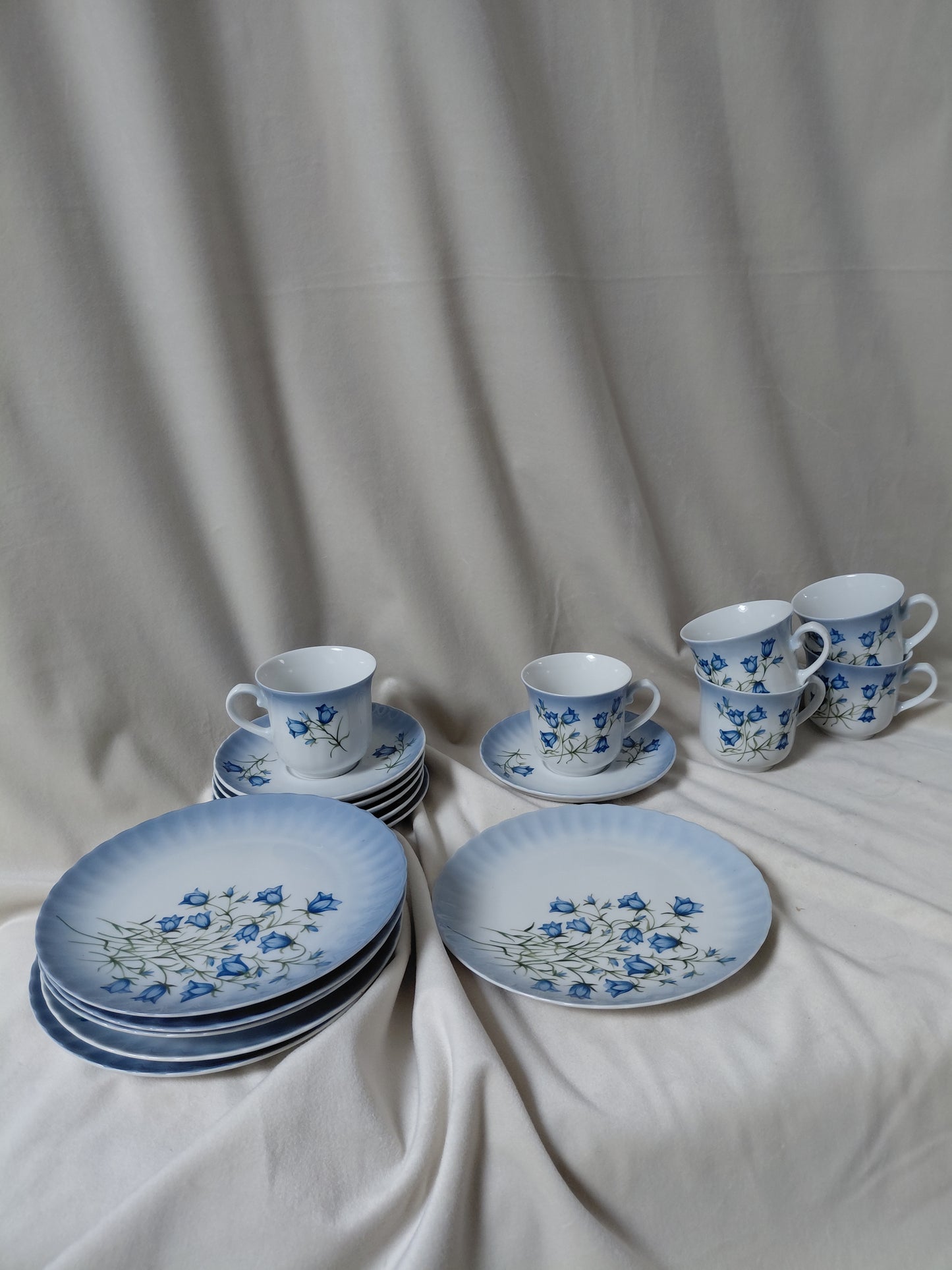 Vintage blóma bollastell fyrir 6 manns Flores Caerulei  (1980s), Svaneholm
