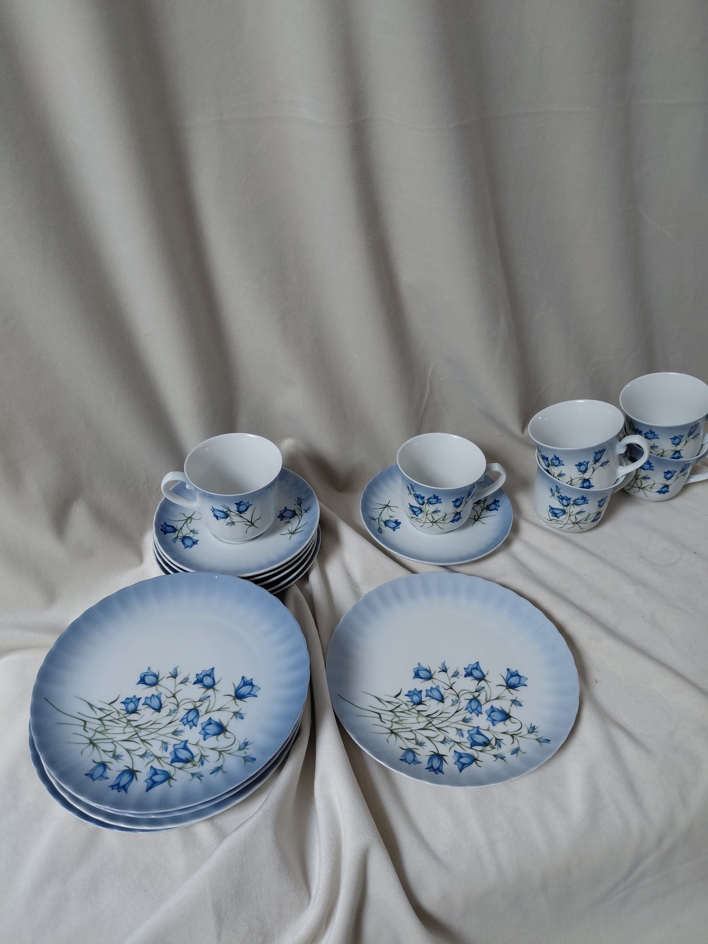Vintage blóma bollastell fyrir 6 manns Flores Caerulei  (1980s), Svaneholm