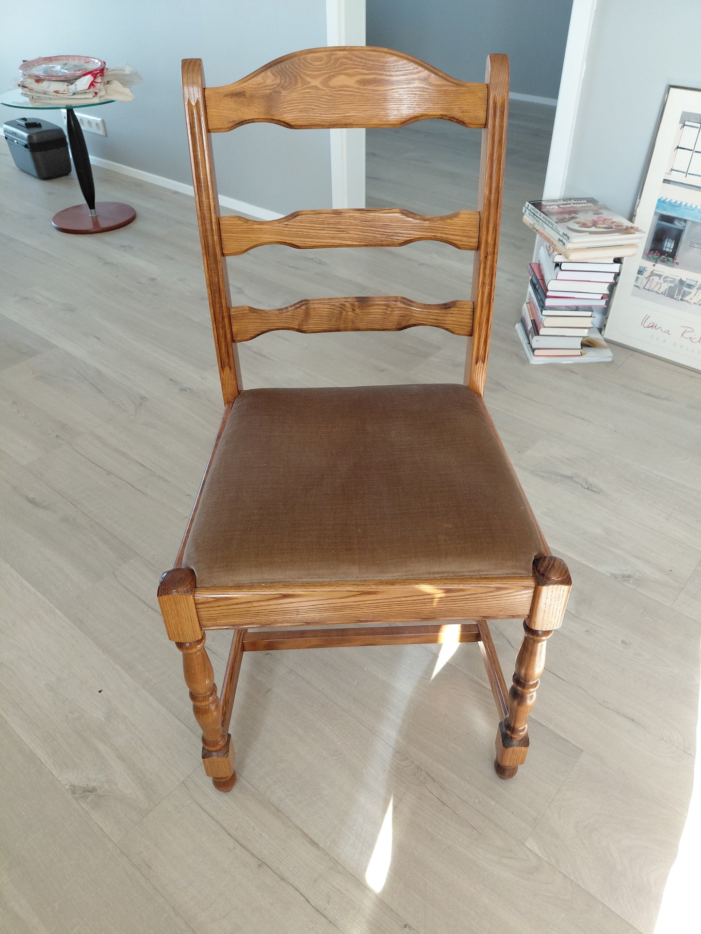 Vintage borstofaborð & 6 stólar (1920-1930s)