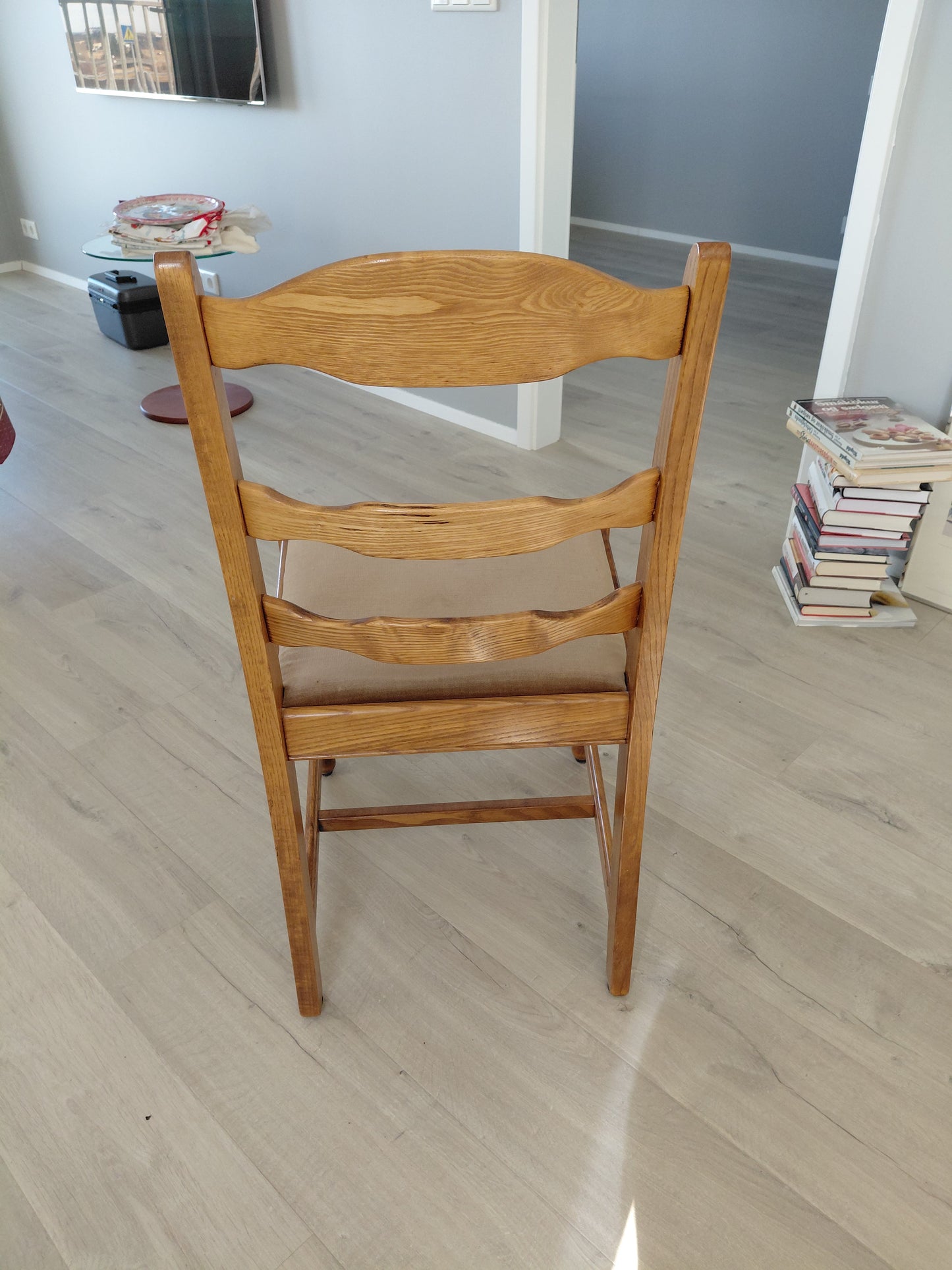 Vintage borstofaborð & 6 stólar (1920-1930s)