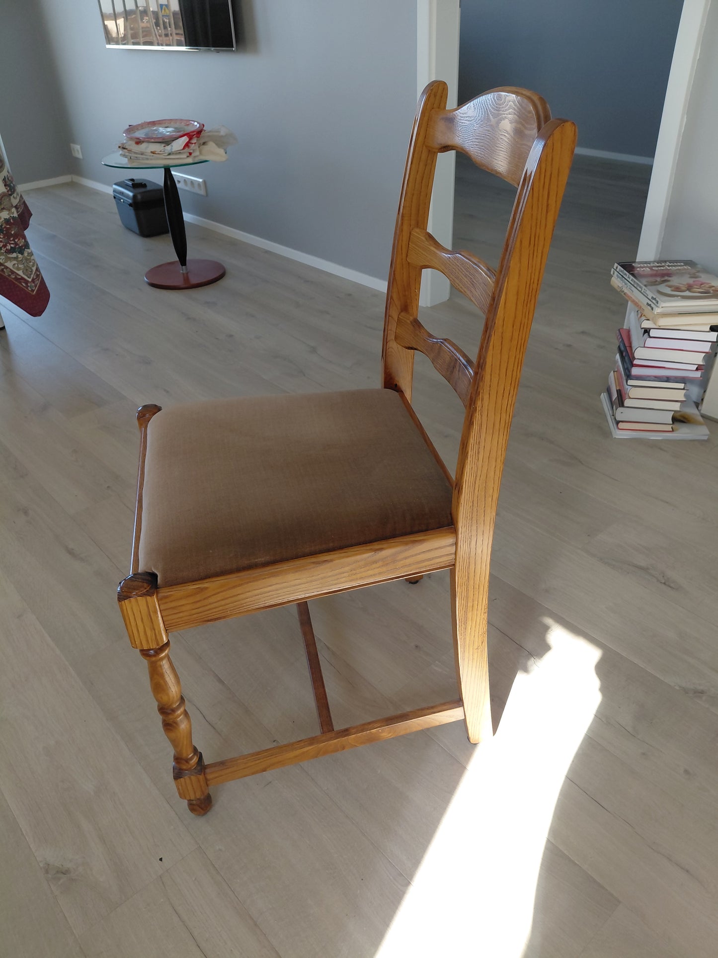 Vintage borstofaborð & 6 stólar (1920-1930s)