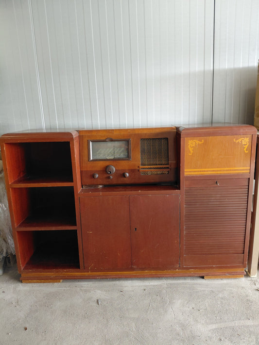 Antík útvarp og plötuspilari í skáp (1930-1940), Marconi