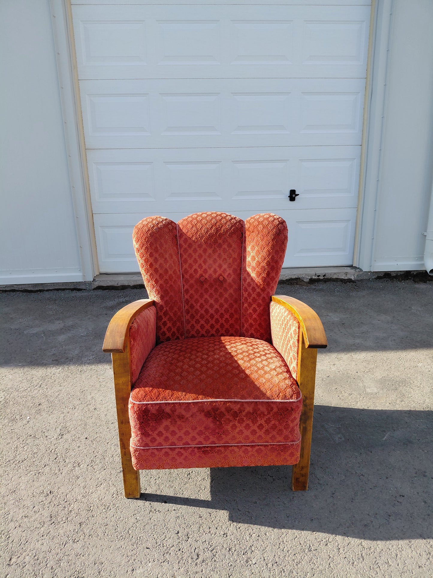 Vintage bleikur sófi art deco stíll (1940s), Dönsk hönnun