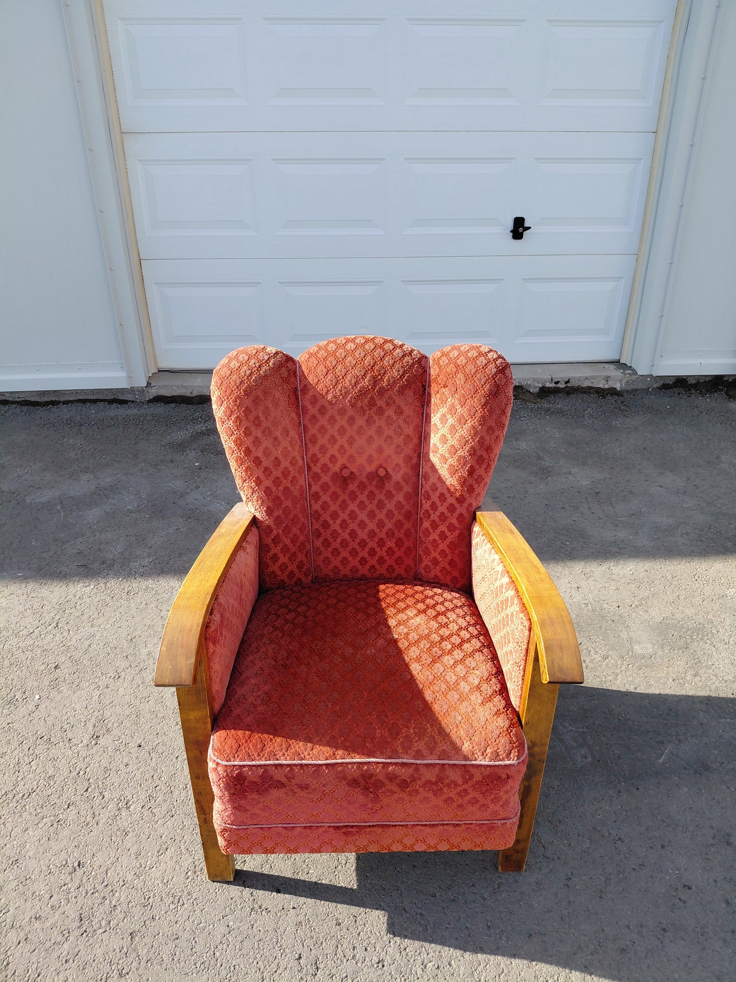 Vintage bleikur sófi art deco stíll (1940s), Dönsk hönnun