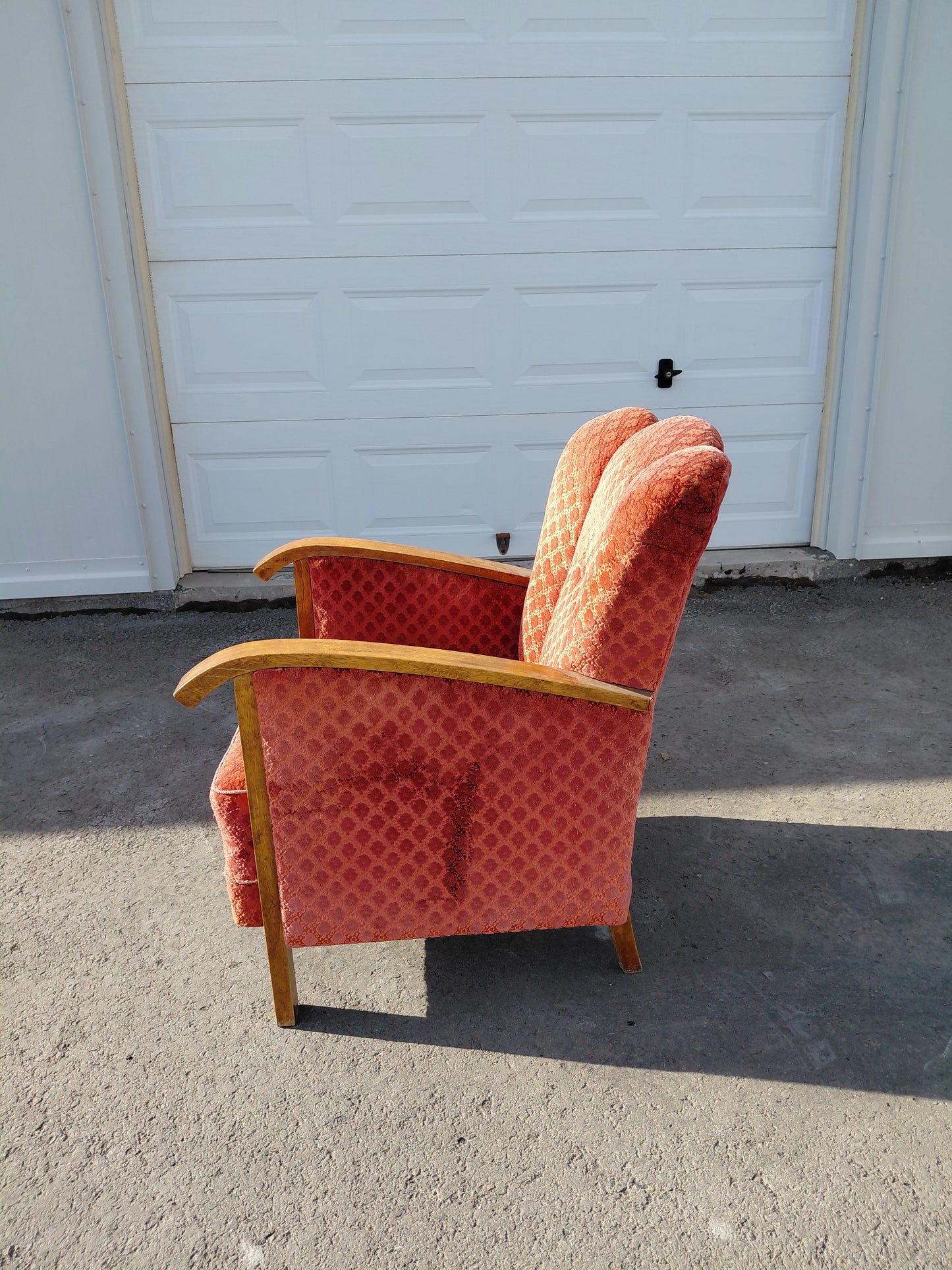 Vintage bleikur sófi art deco stíll (1940s), Dönsk hönnun