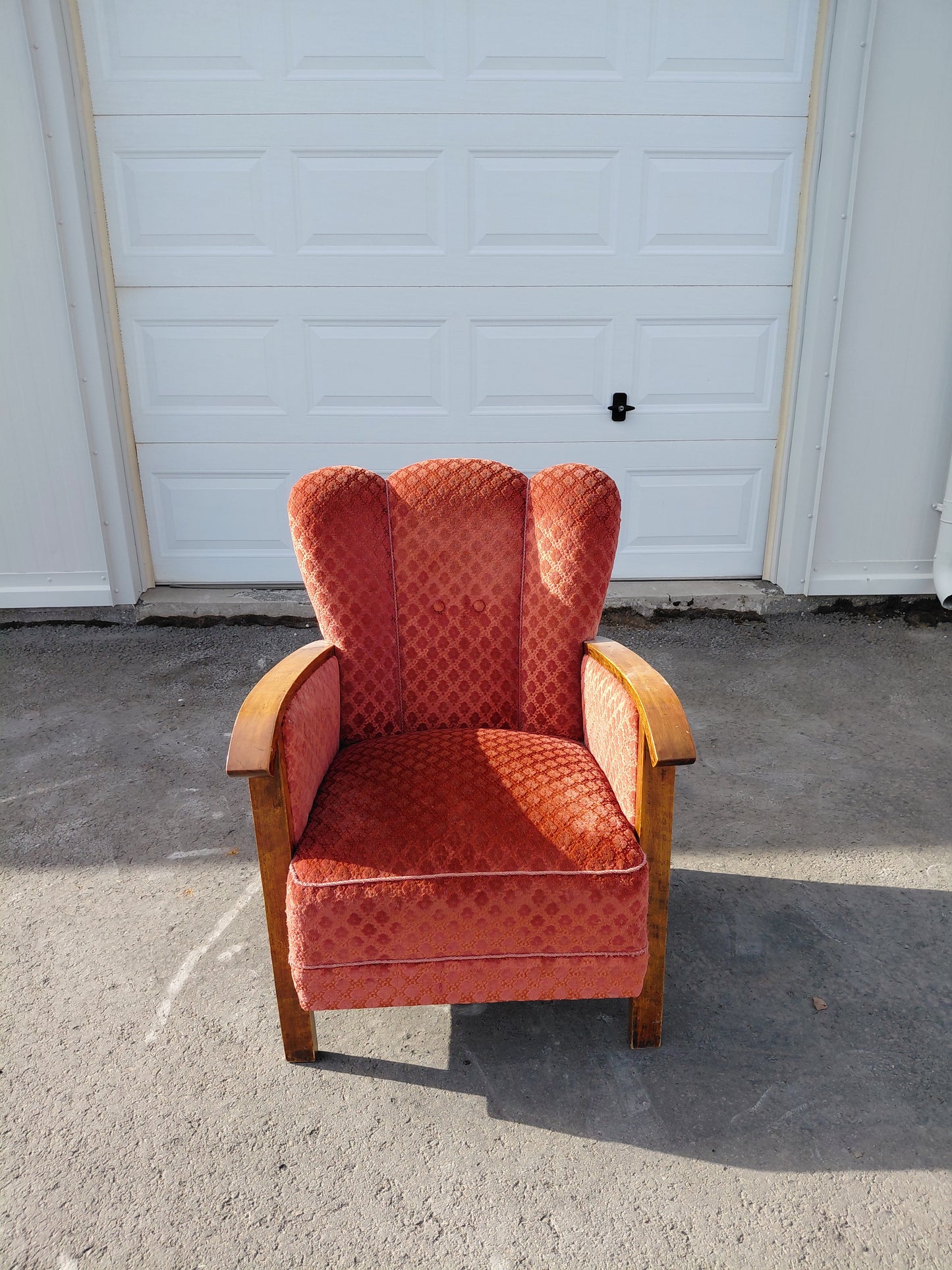 Vintage bleikur sófi art deco stíll (1940s), Dönsk hönnun