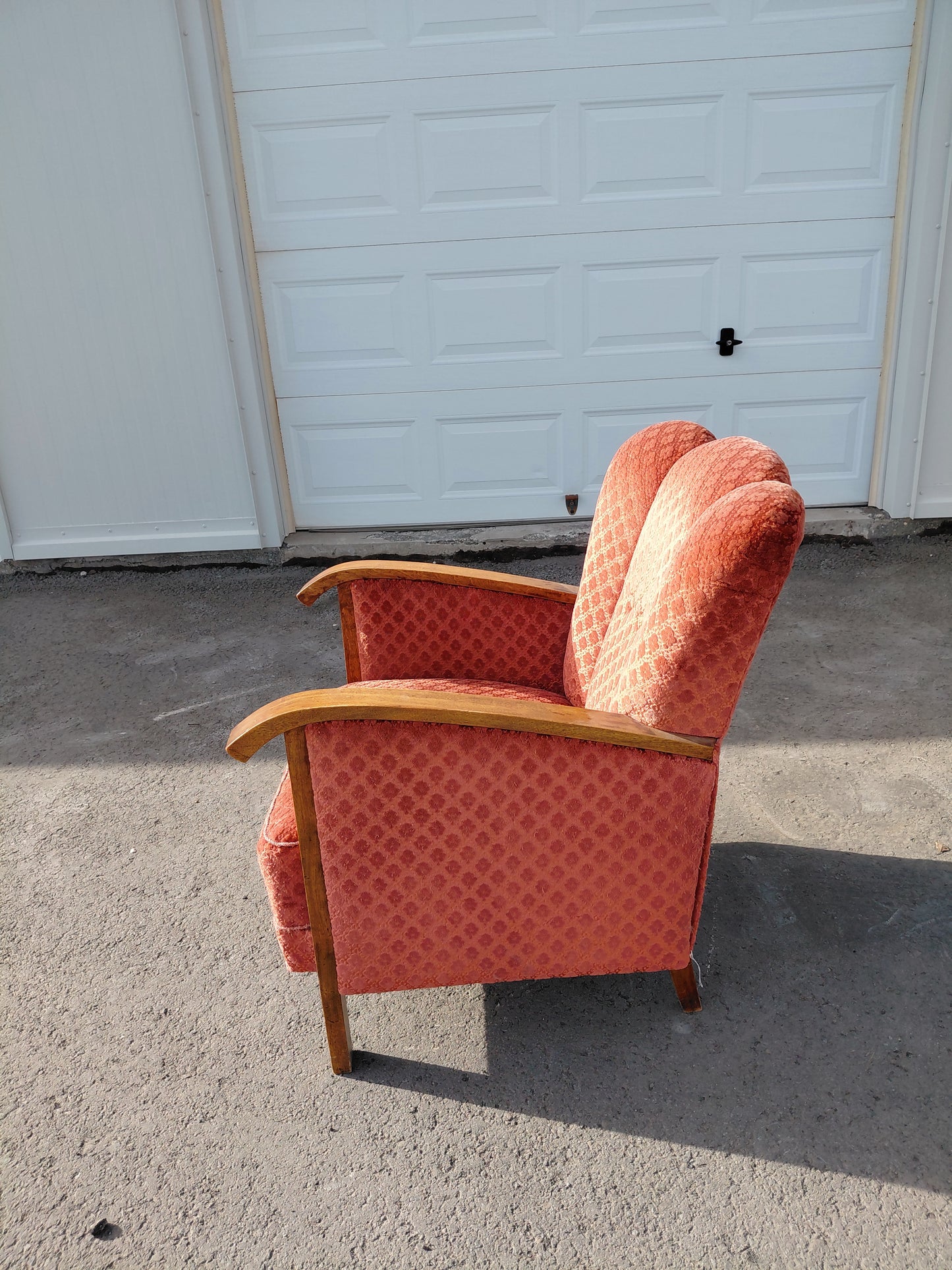 Vintage bleikur sófi art deco stíll (1940s), Dönsk hönnun