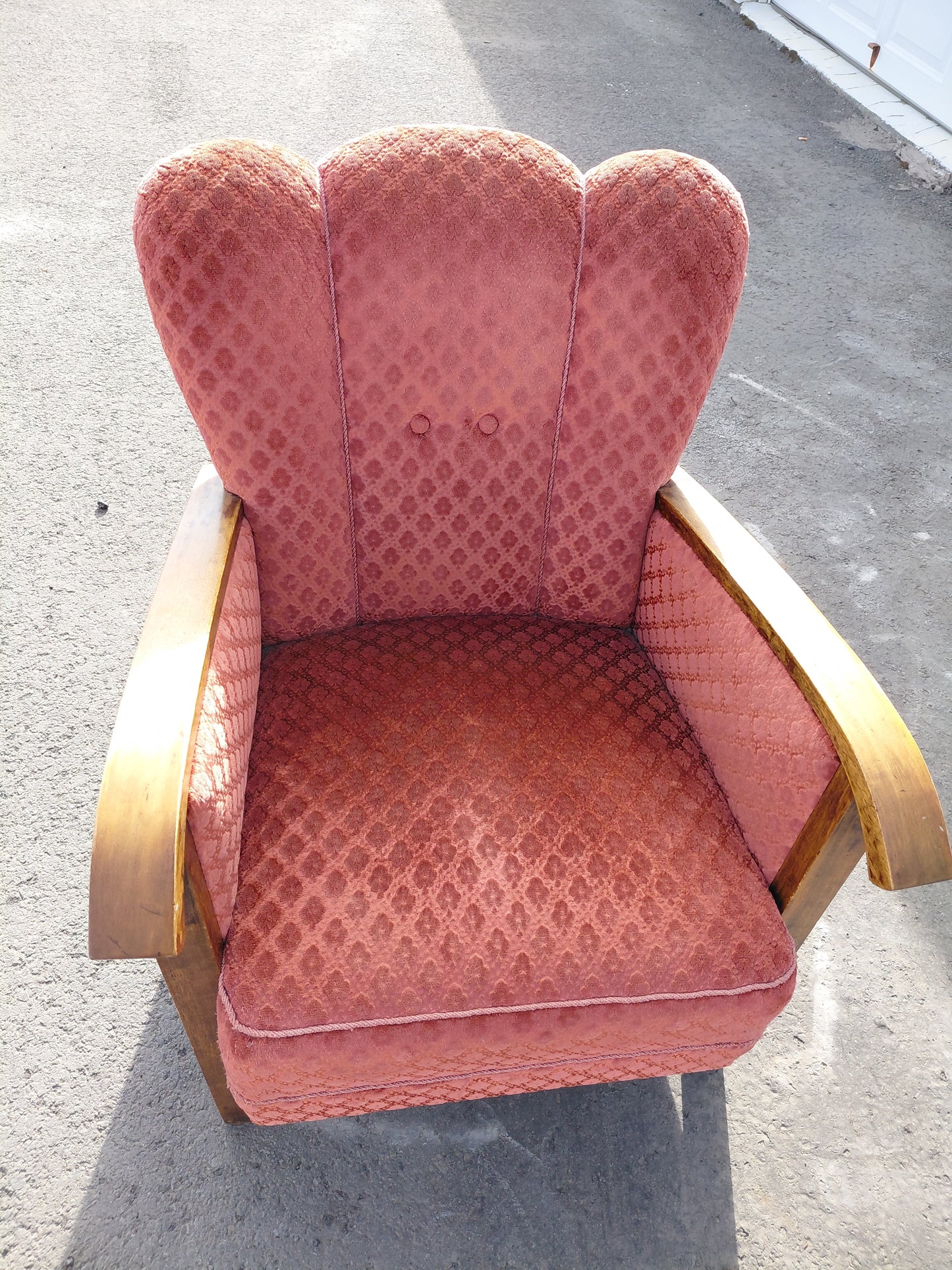 Vintage bleikur sófi art deco stíll (1940s), Dönsk hönnun