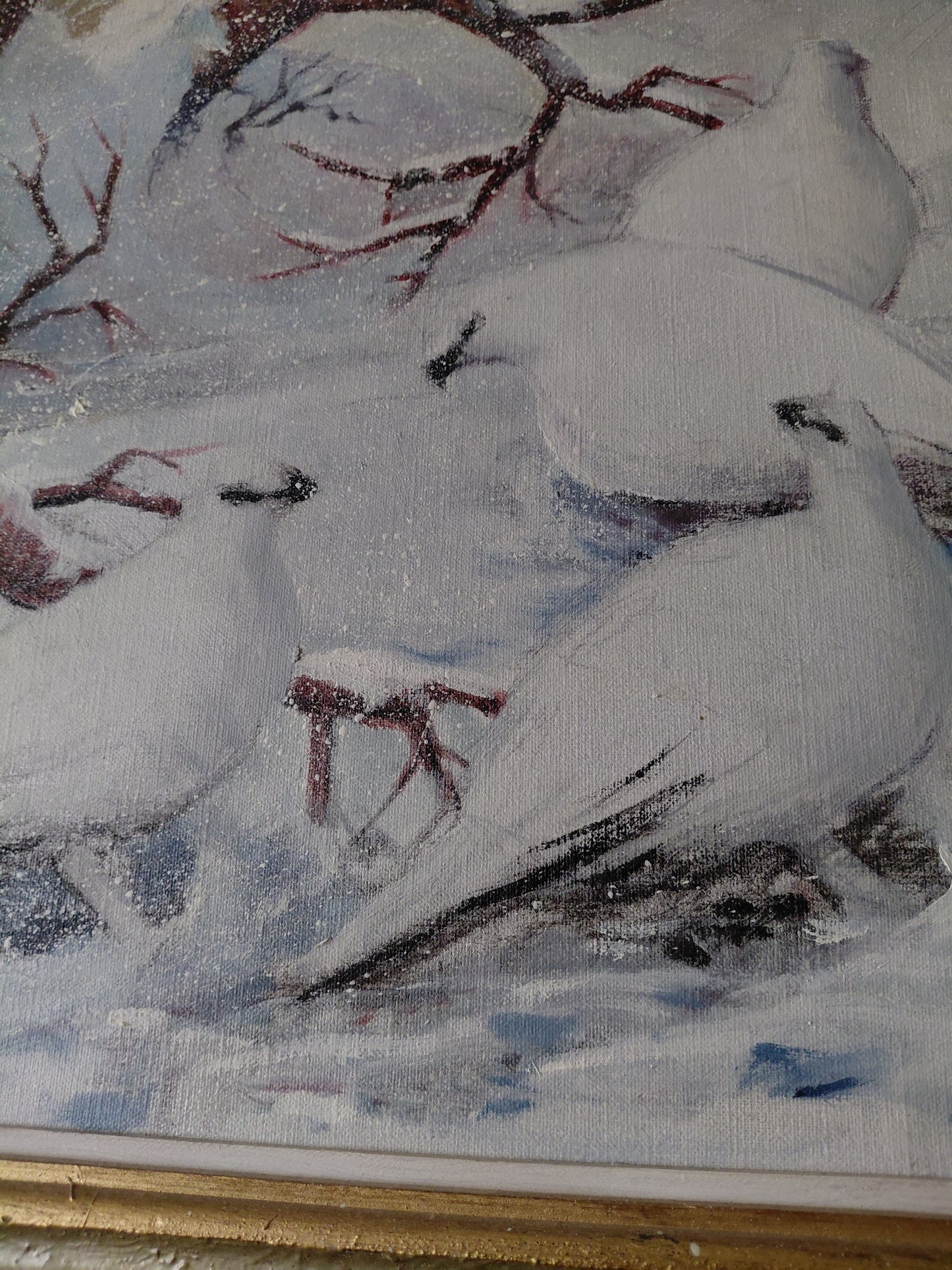 Málverk "Rjúpur" (47x52 cm), Eggert Guðmundsson