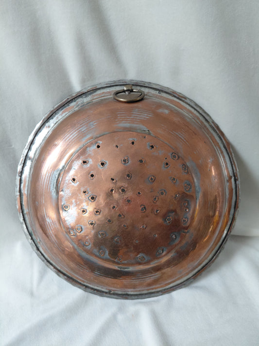 Vintage lítið kopar sigti (1880-1910)