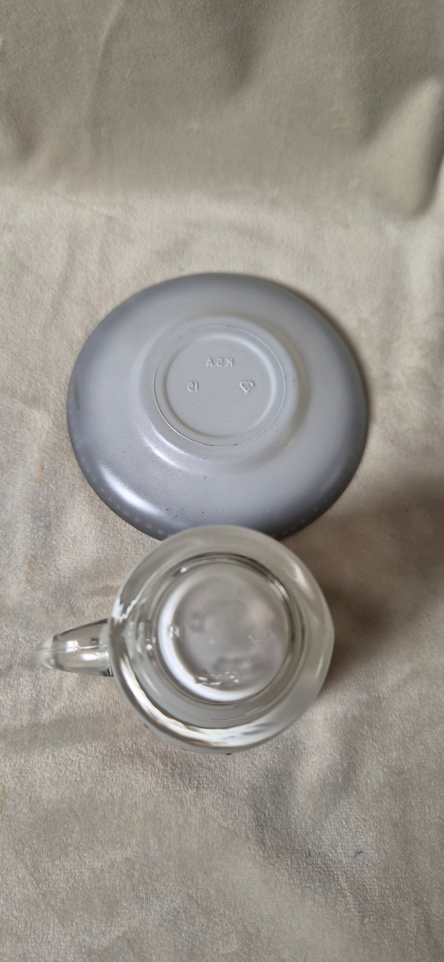 Handmáluð sýrlensk espresso / kaffiglös með undirskál, seljast stök, Sýrland