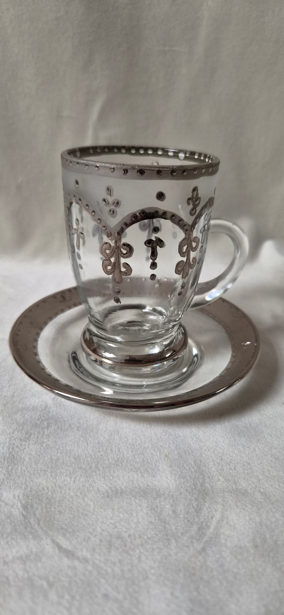 Handmáluð sýrlensk espresso/kaffiglös, ónotuð