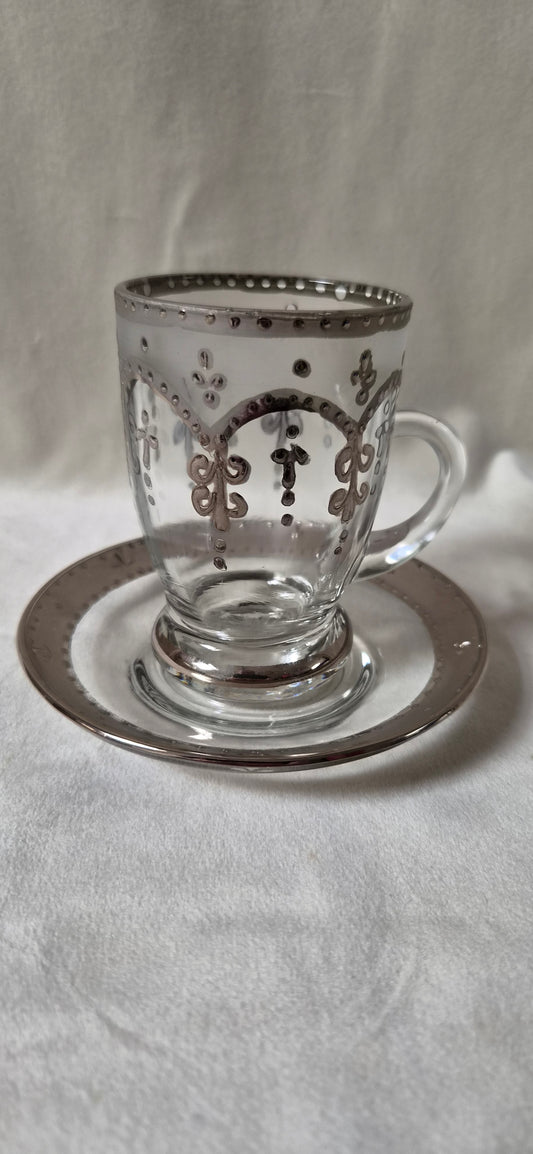 Handmáluð sýrlensk espresso/kaffiglös, ónotuð