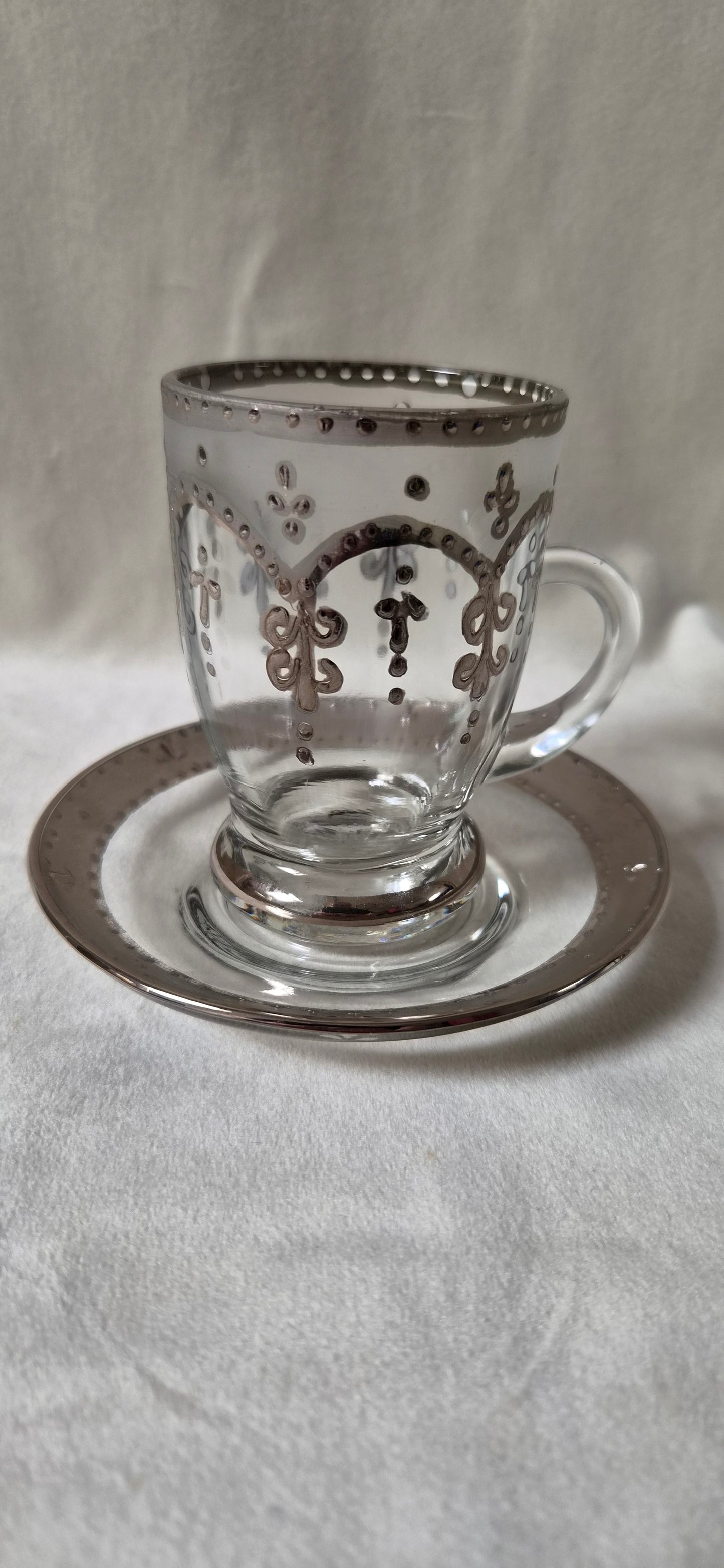 Handmáluð sýrlensk espresso/kaffiglös, ónotuð