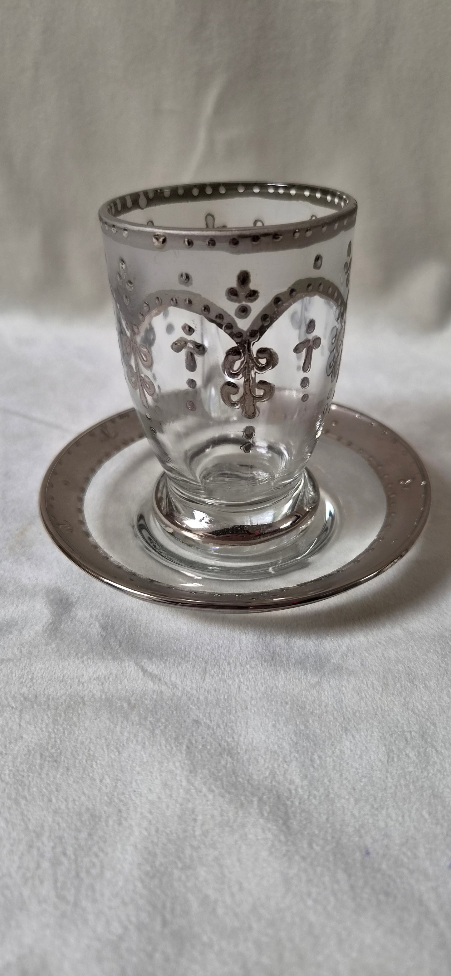 Handmáluð sýrlensk espresso/kaffiglös, ónotuð