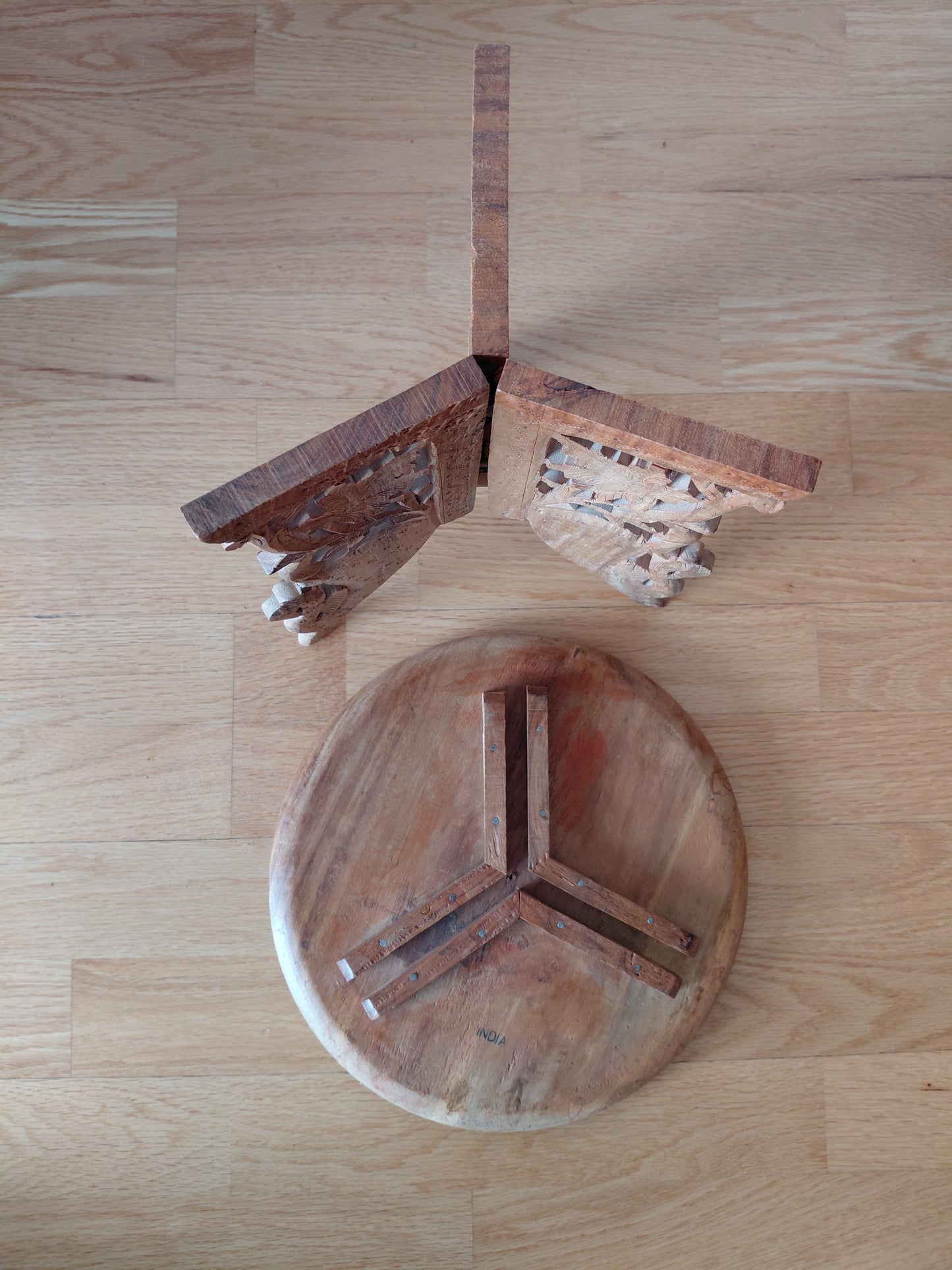 Vintage Anglo-Indian handgert borð (1950s-1990s), vintage Anglo-Indian