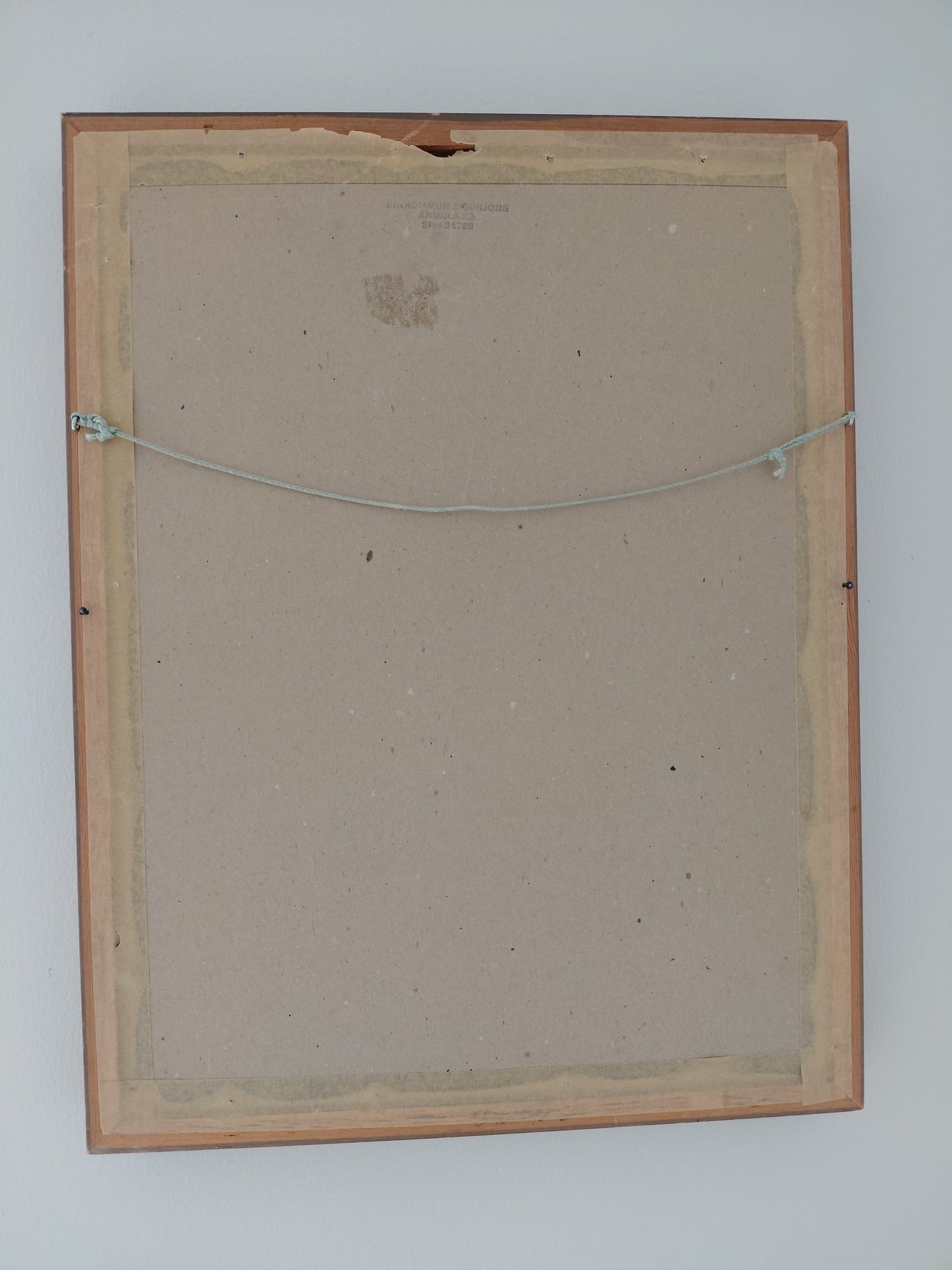 Vintage abstract málverk úr kol eða krít (1980), Ókunnur höfundur